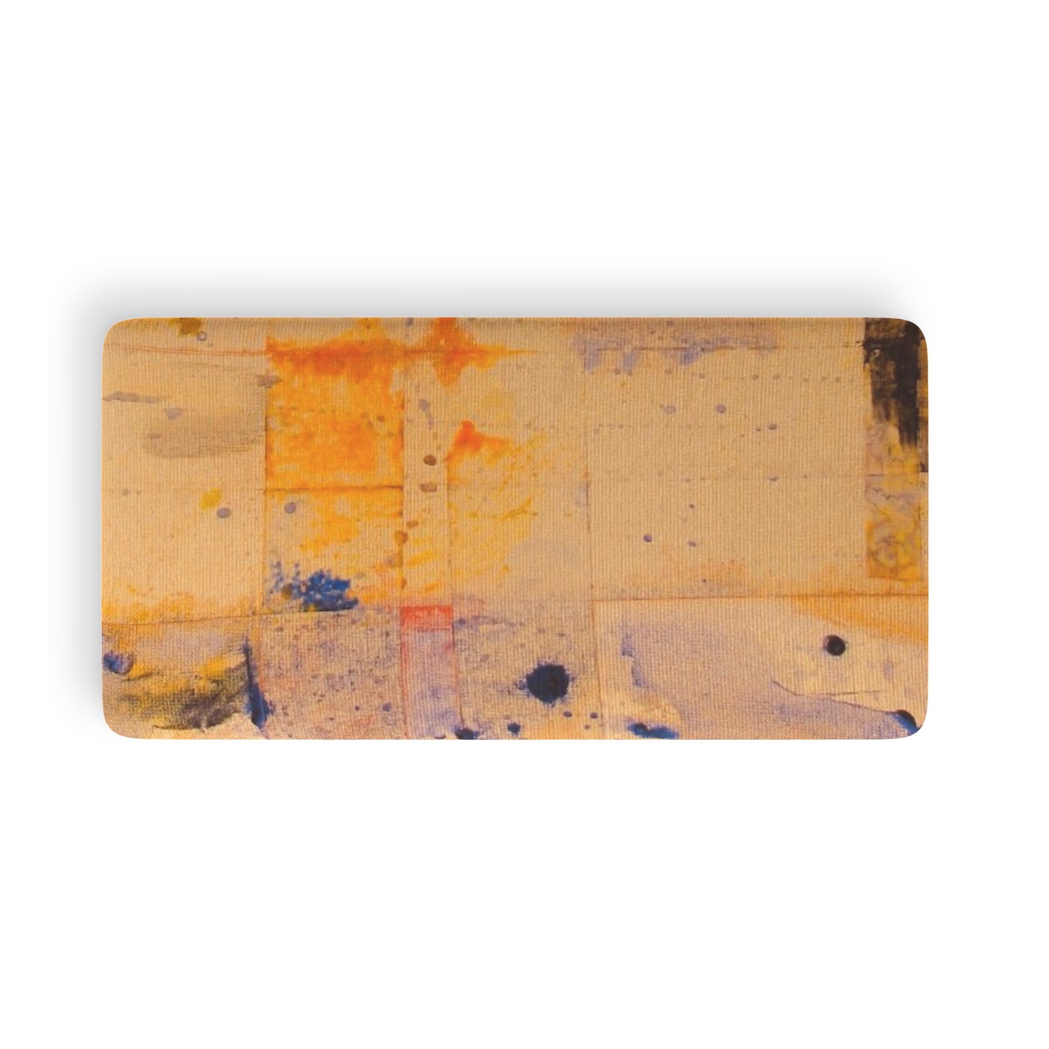 "Dance in the Rain" Abstract Watercolor Fitted Sheet — Warm Orange & Blue Art Print