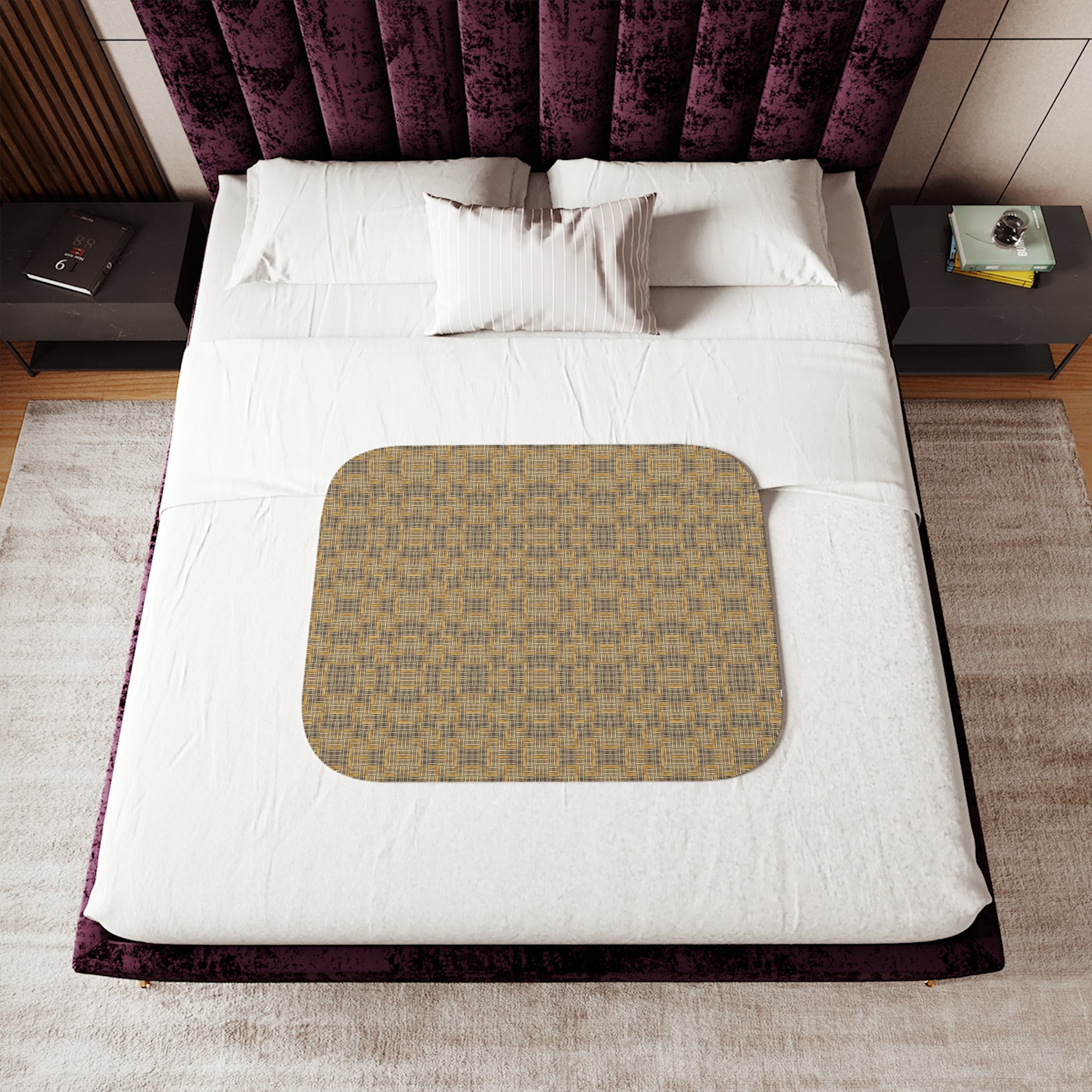 "All Things Fall Apart" Cozy Neutral Sherpa Blanket – Reversible Beige Plaid & Faux-Sherpa Throw