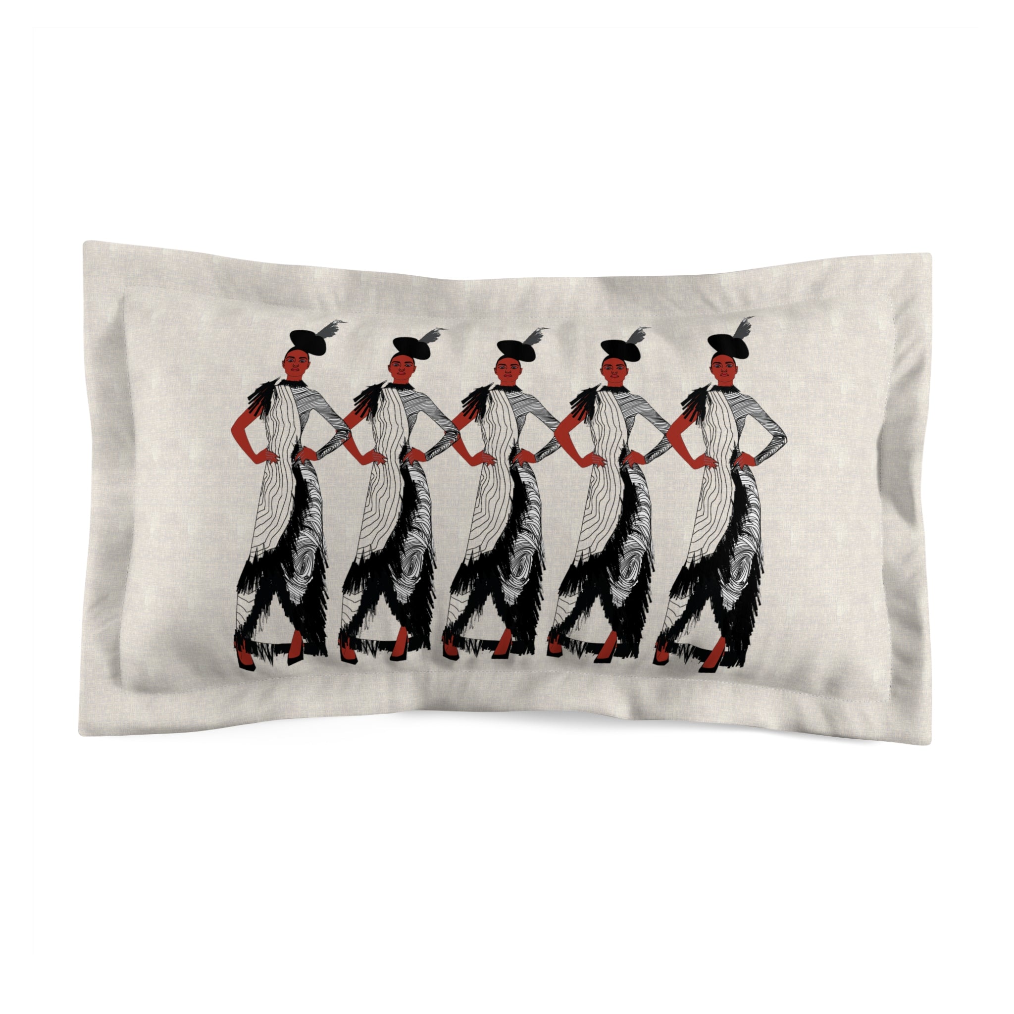 "Fierce Honey" Pillow Sham - Vintage Jazz Age Flapper Dancers Pattern