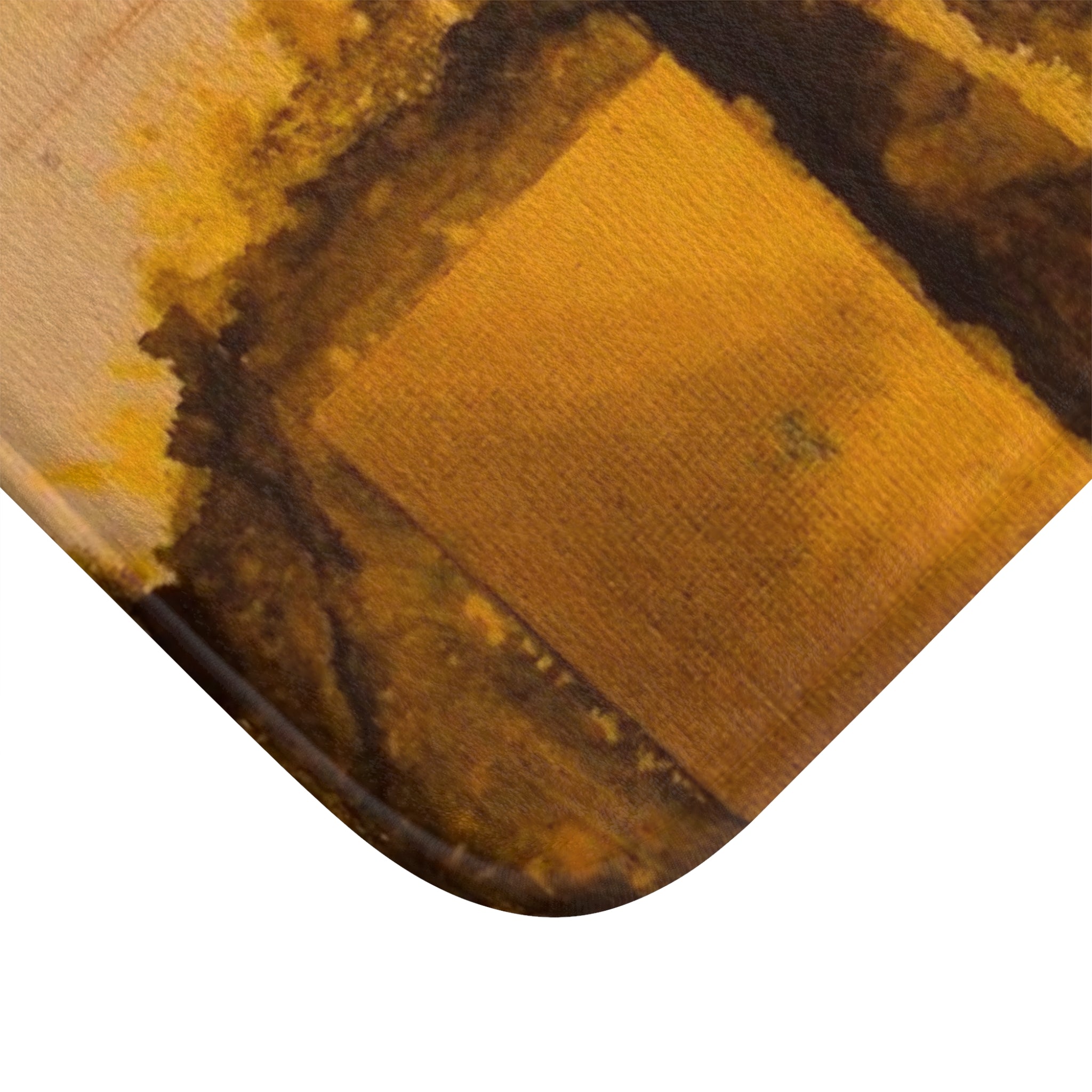 "Dance in the Rain" Abstract Urban Yellow Bath Mat — Modern Industrial Bathroom Rug