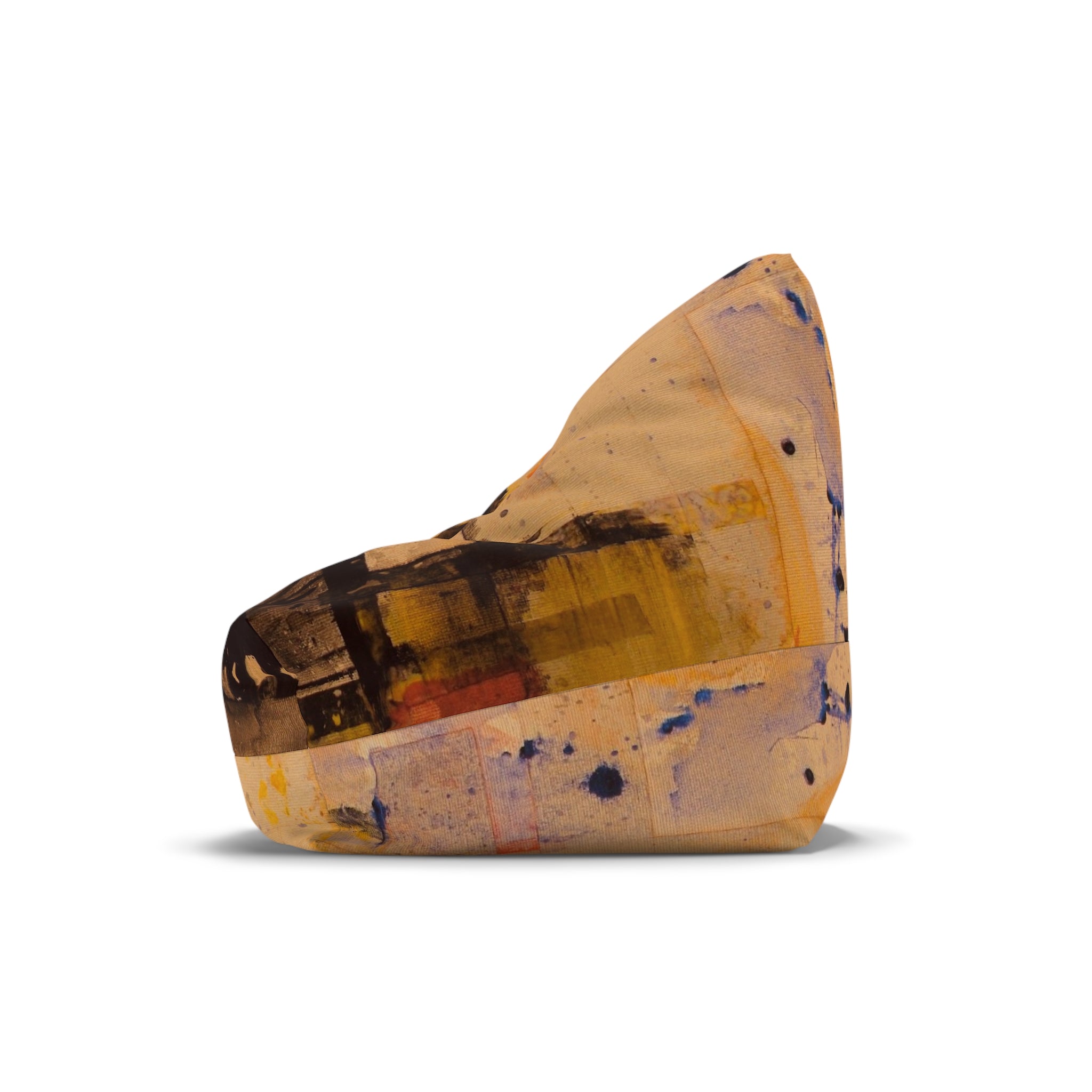 "Dance in the Rain" Abstract Yellow Ink Art Bean Bag Cover — Modern Boho Room Accent