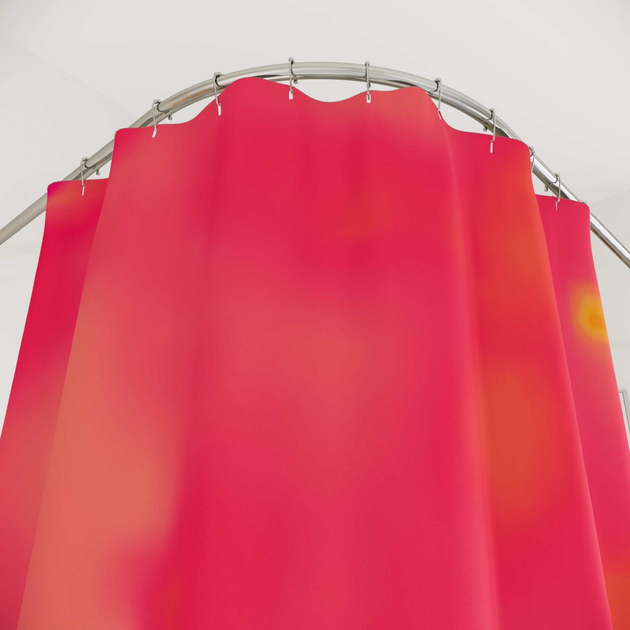 "The Skies Will Break For You, My Friend" Red Coral Gradient Shower Curtain — Abstract Warm Tones Bathroom Décor