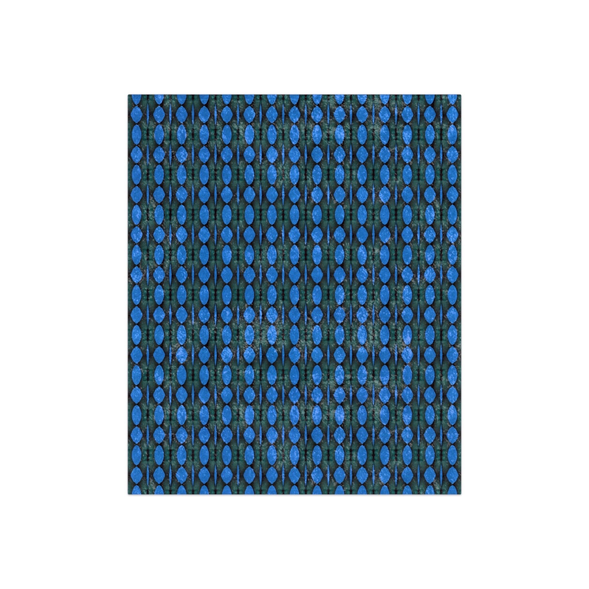 “Where Are We Going?” Crushed Velvet Blanket — Blue Teardrop Geometric Throw