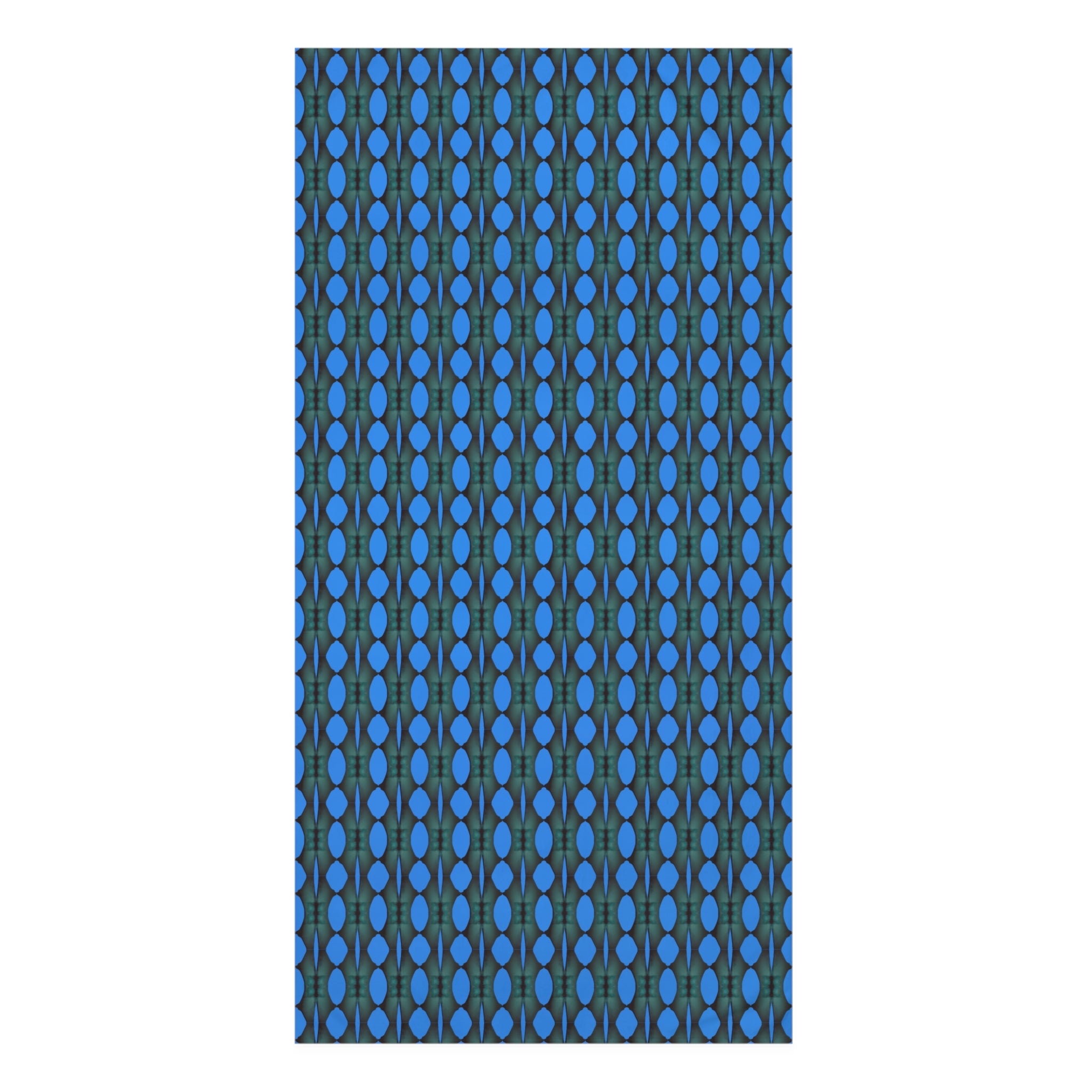 "Where Are We Going?" Blue Geometric Mink-Cotton Towel — Reversible Patterned Beach & Bath Towel