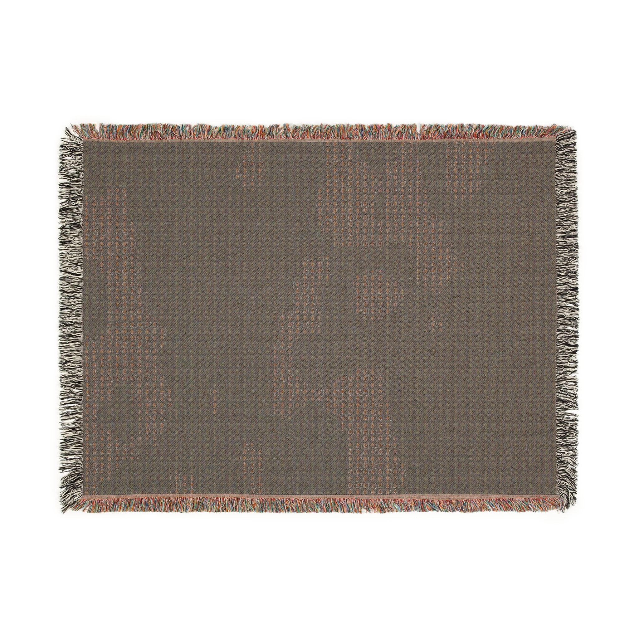 "Where Are We Going?" Woven Textile, Blue and Green Blanket