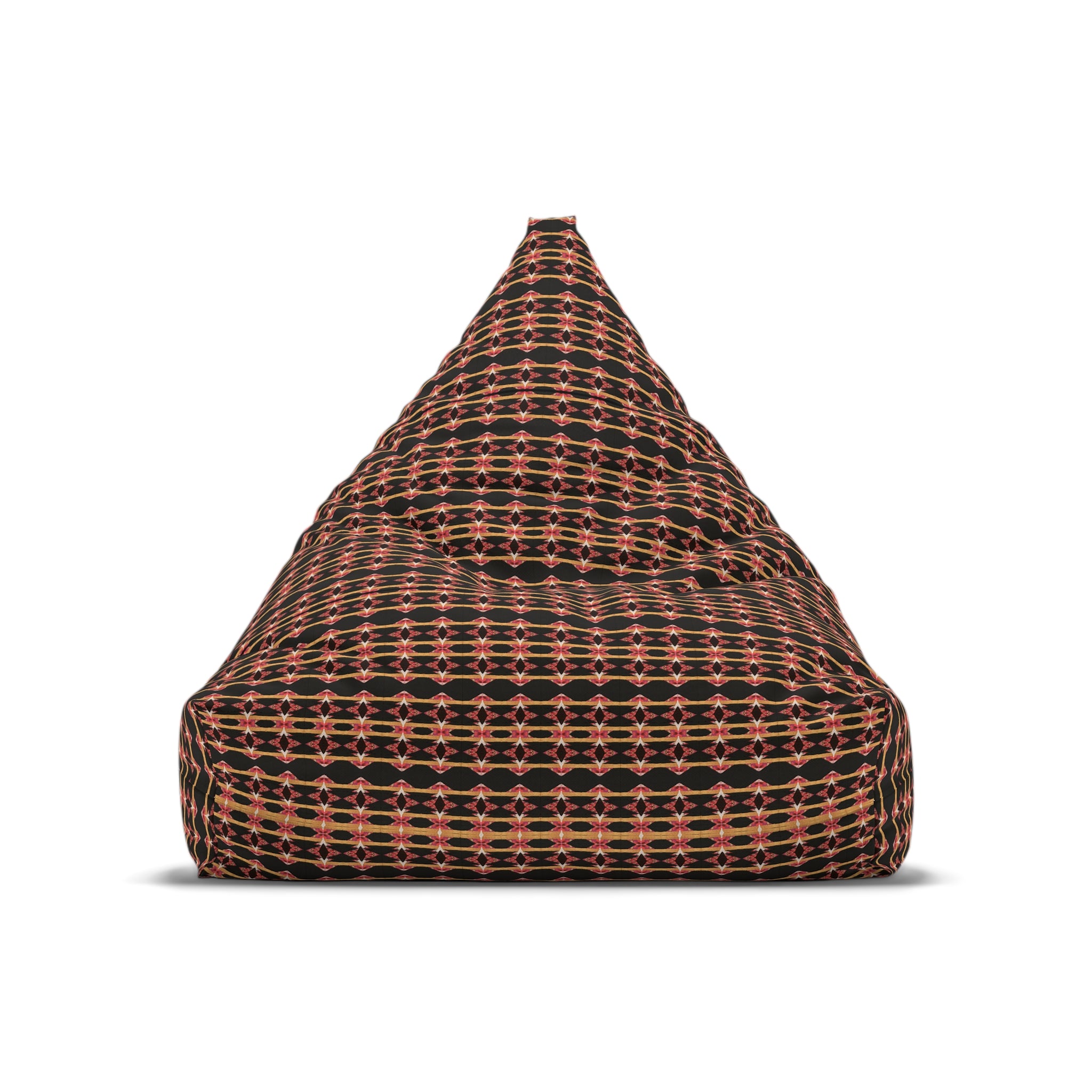 "Native America Now" Bean Bag Cover – Geometric Black & Copper Pattern