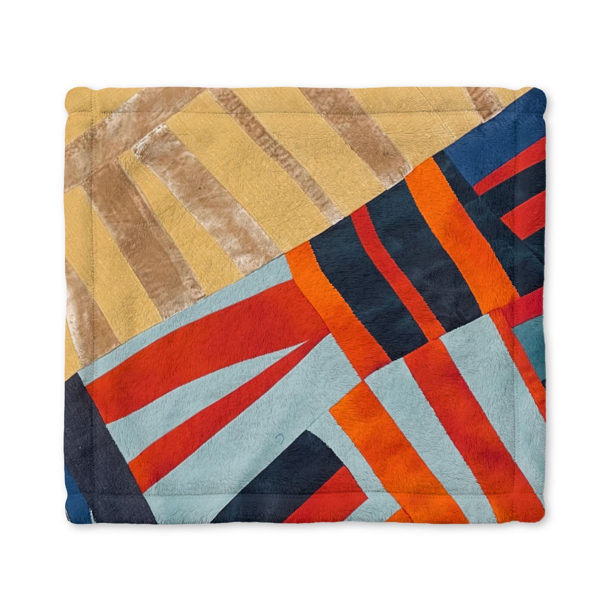 "Hannah and Samuel" Yellow and Blue, Quilted Textile Lovey Blanket