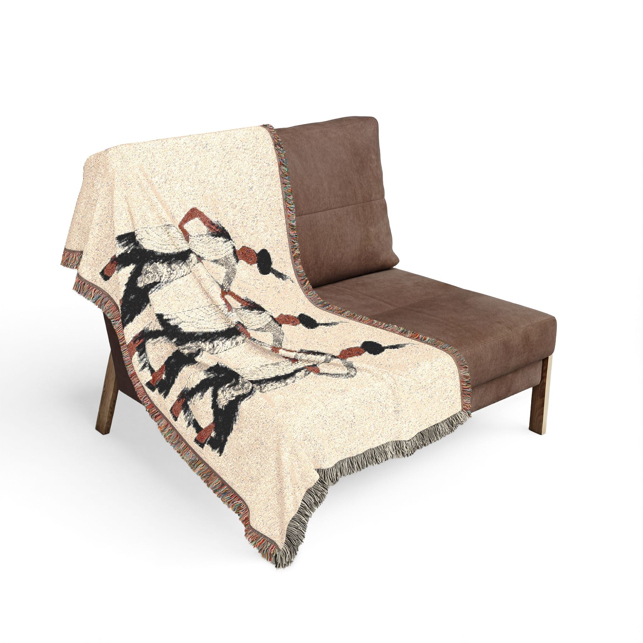 "Fierce Honey" Art Deco Trio Woven Blanket — Vintage Jazz Era Dance Design