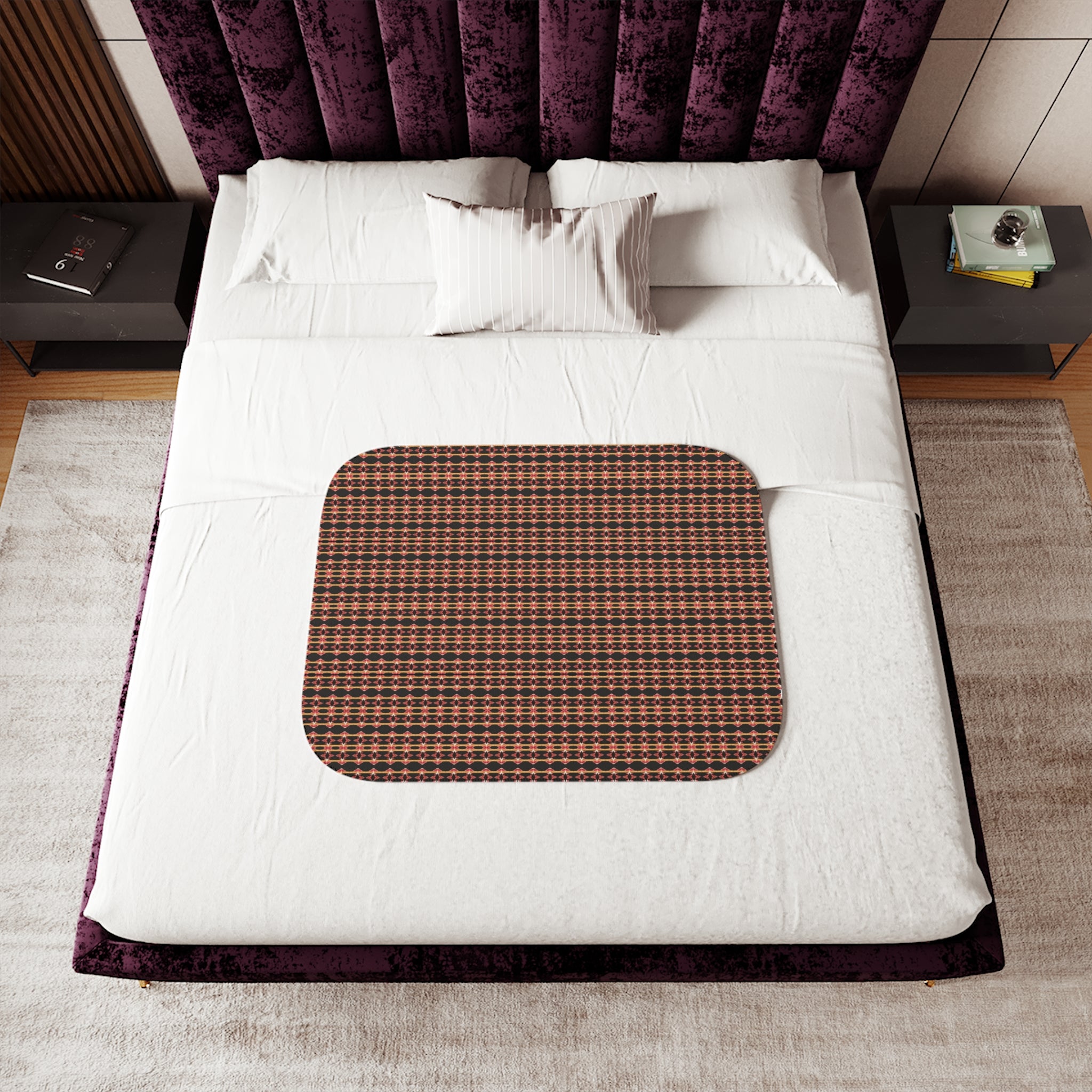 "Native America Now" Plaid Sherpa Blanket - Cozy Reversible Fleece Throw for Home, Cabin & Fall Décor