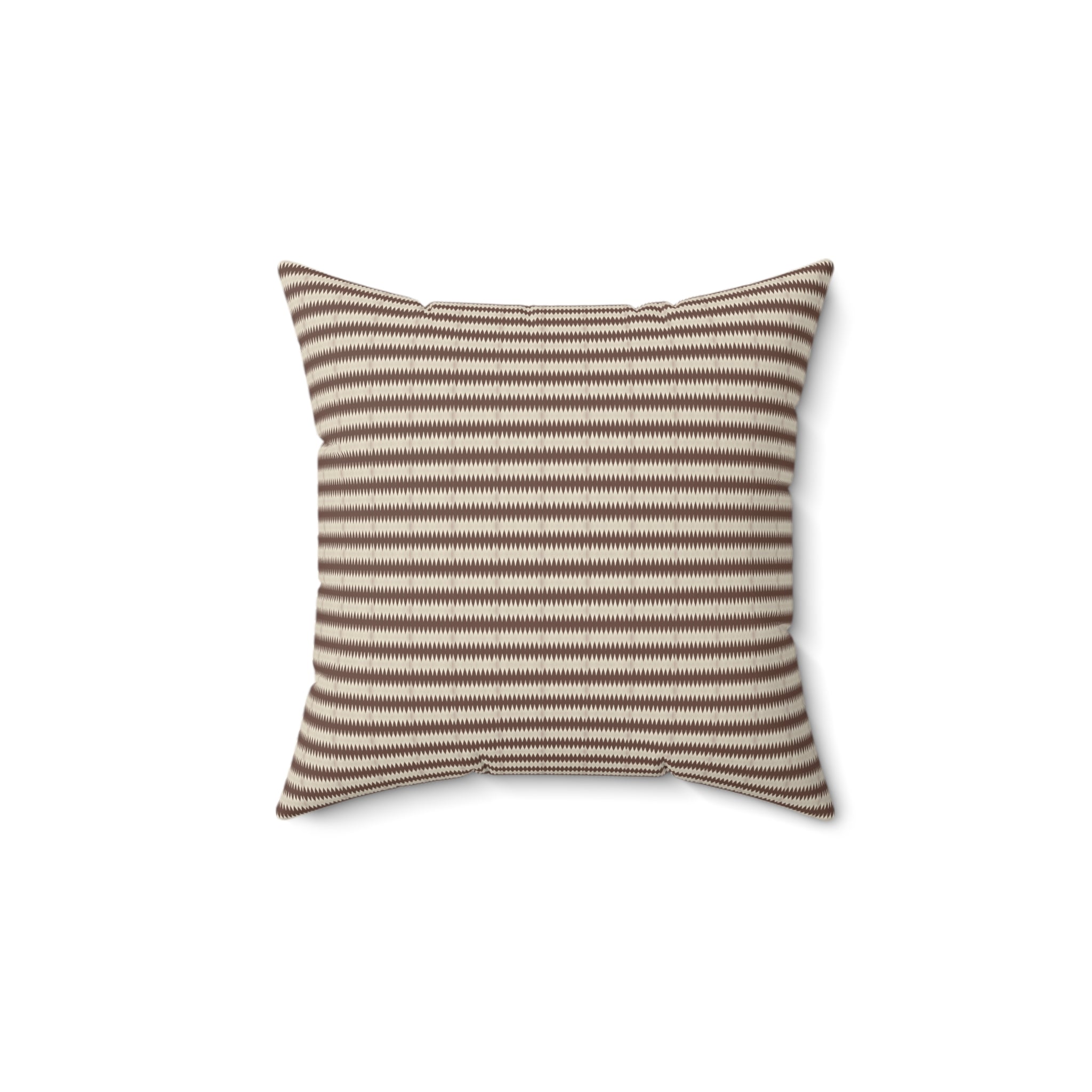 "Mississippi Morning" Striped Brown and Beige Square Pillow — Cozy Neutral Home Decor Cushion