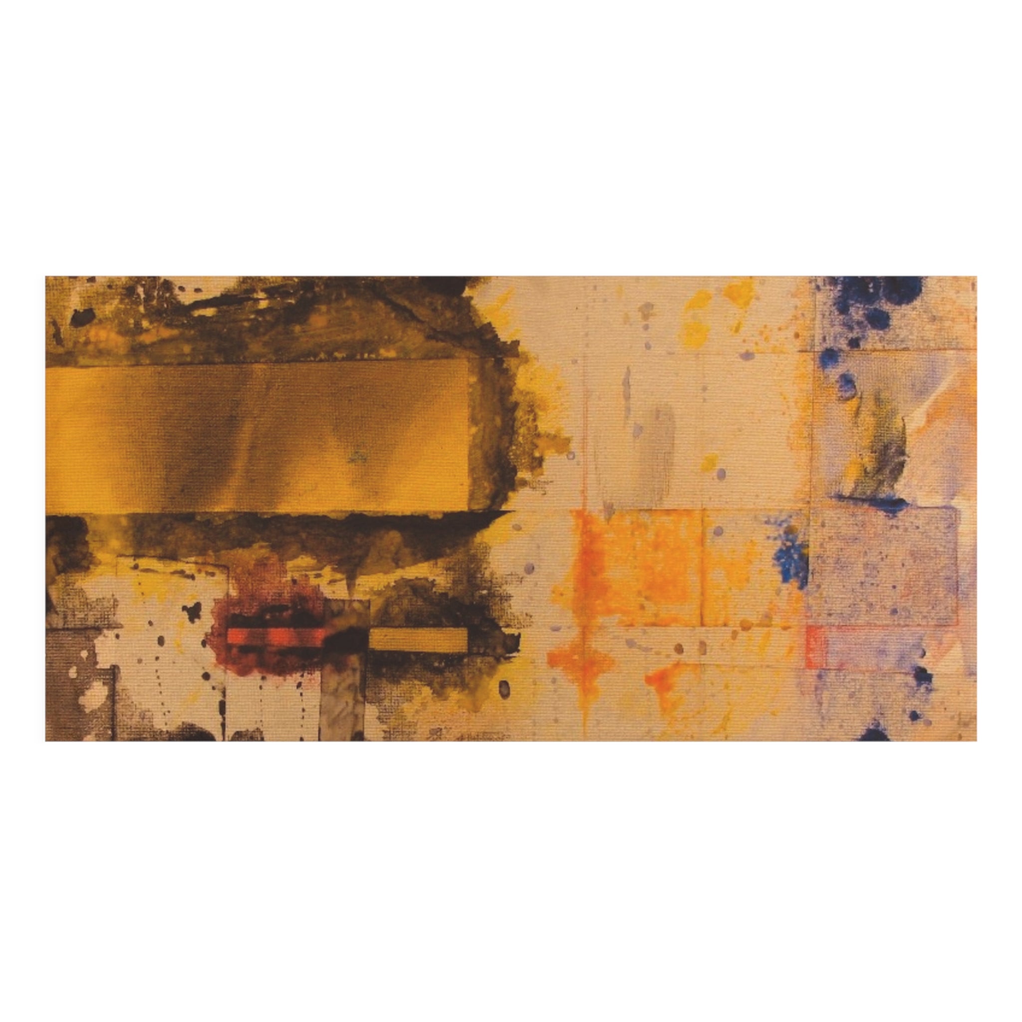 "Dance in the Rain" Abstract Gold Art Cotton Towel — Modern Artistic Beach & Bath Towel