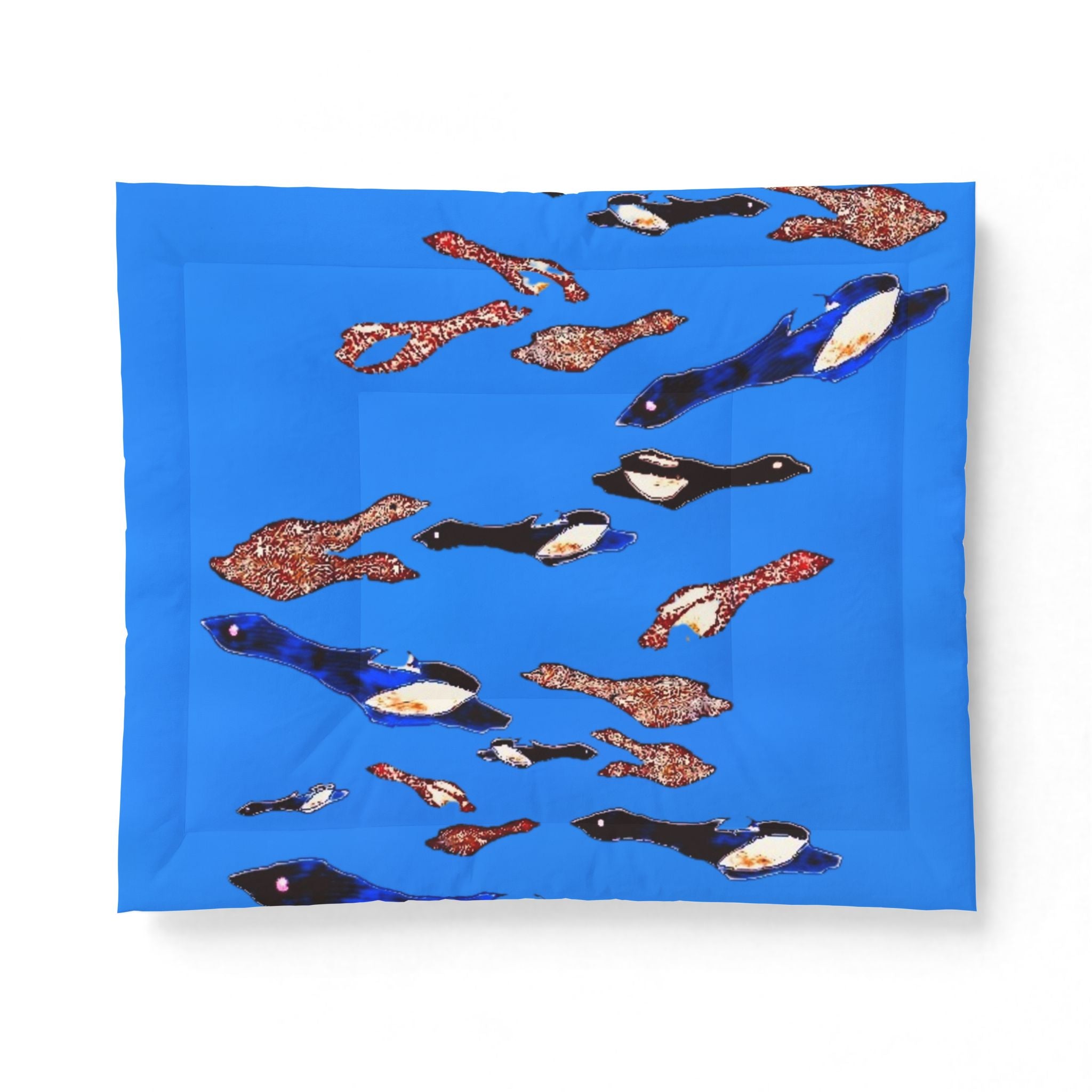"Fly Me to The Moon" Blue Skies Cerulean Serene Tapestry Cotton Comforter