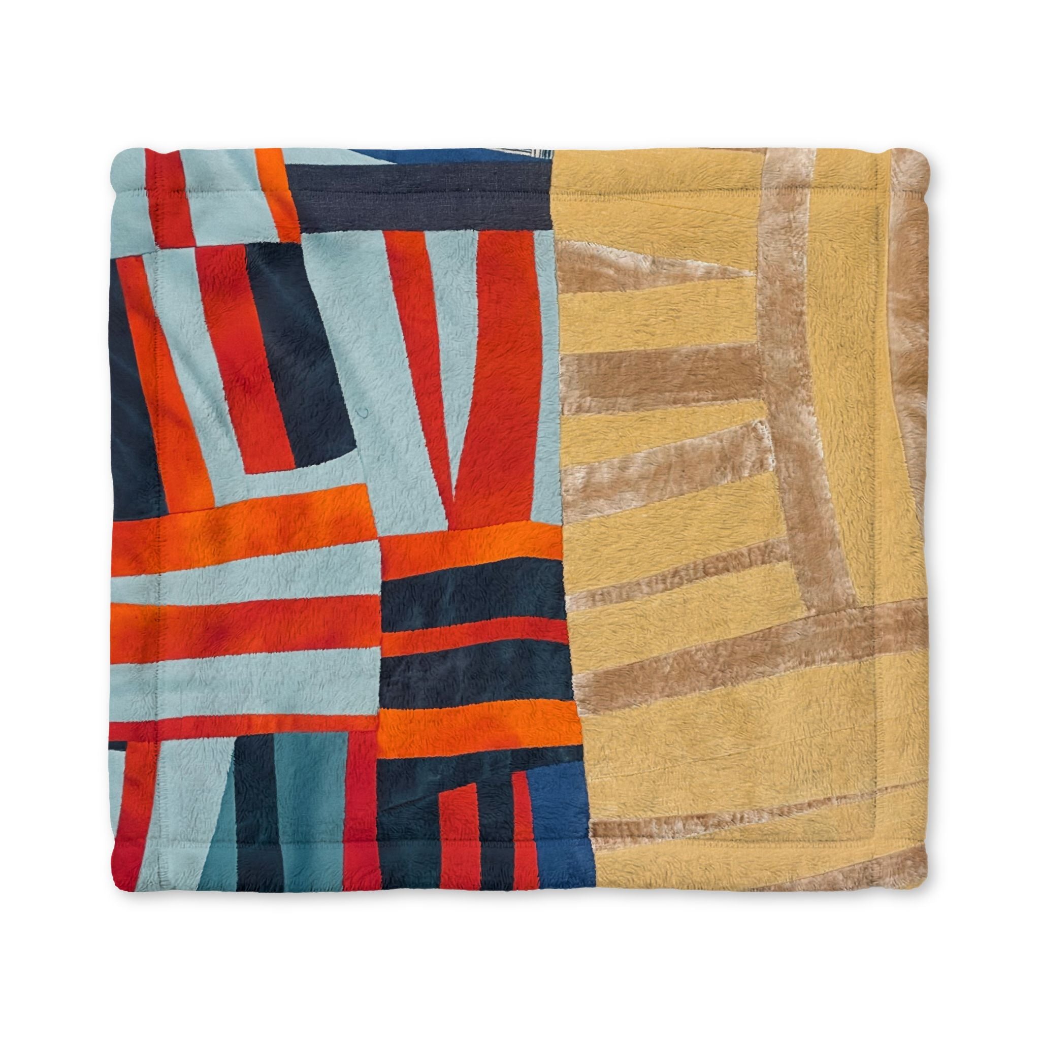 "Hannah and Samuel" Yellow and Blue, Quilted Textile Lovey Blanket