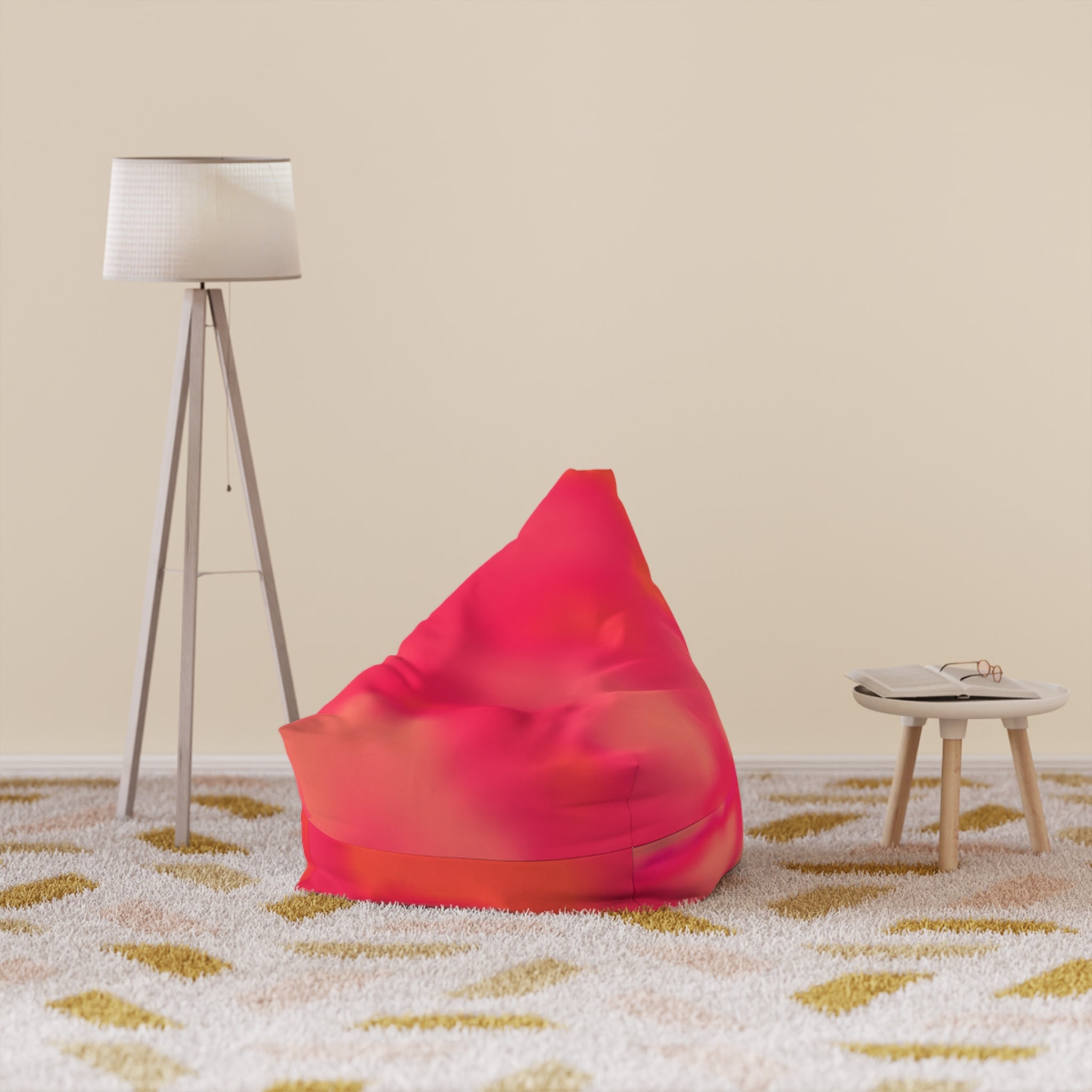 "The Skies Will Break For You, My Friend" Tie-Dye Pink Bean Bag Chair Cover – Bright Gradient Lounge Slipcover