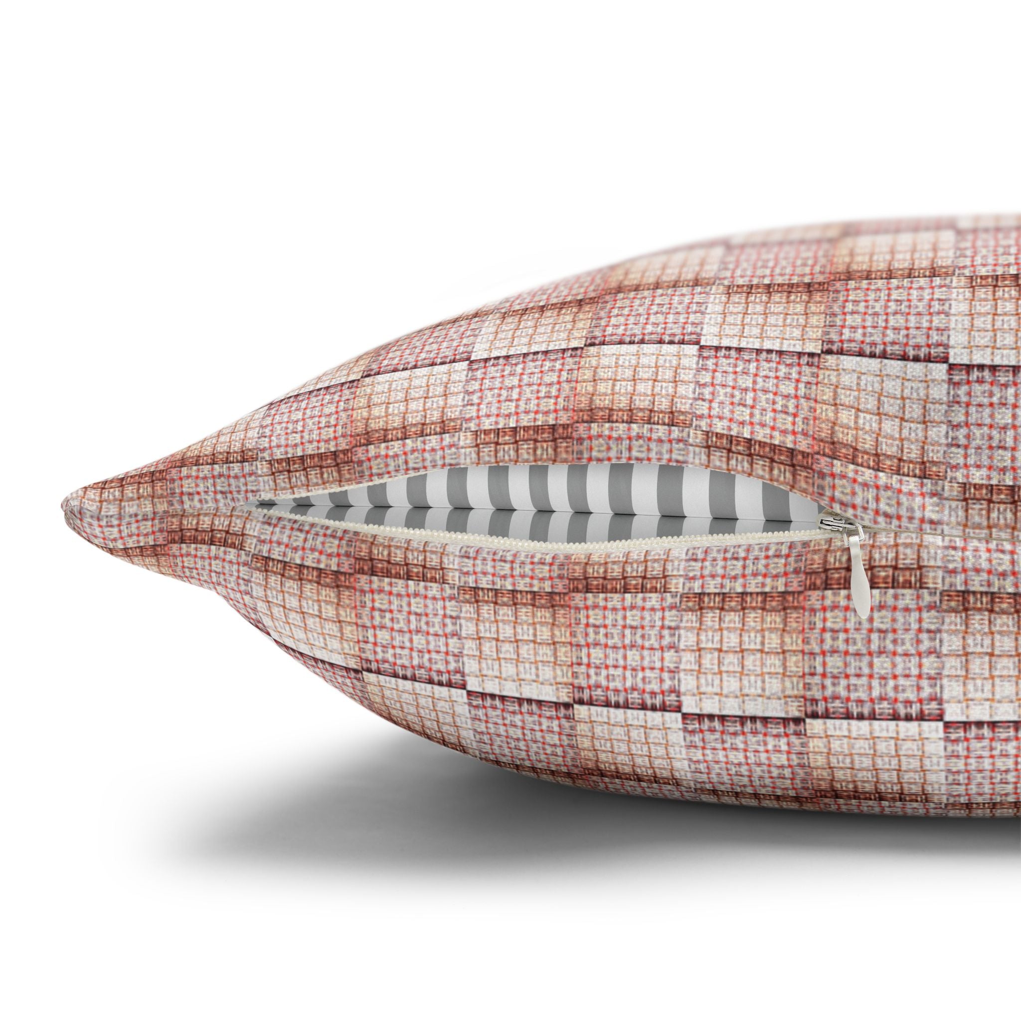 "Grandma Rose" Woven Blush Pink Decorative Pillowcase — Pink Textured Square Cushion Cover