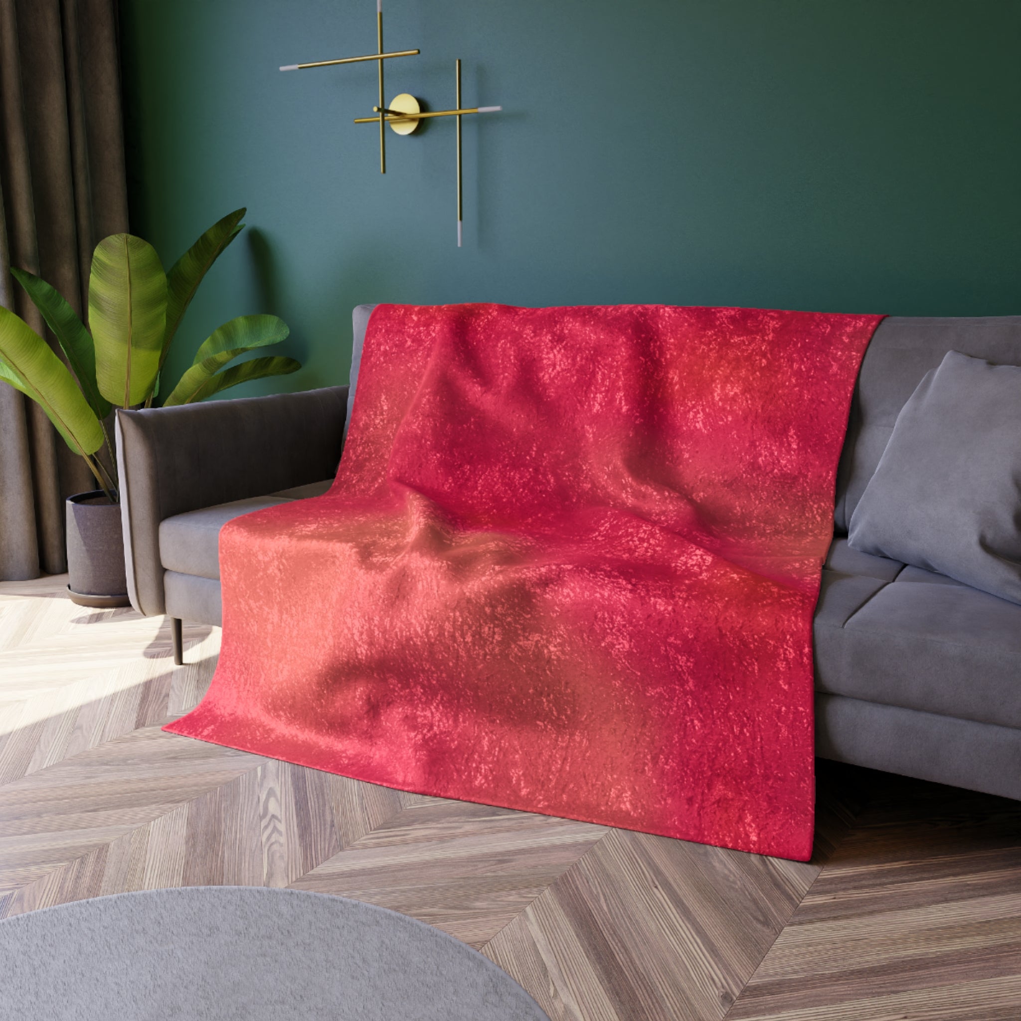 “The Skies Will Break For You, My Friend” Crushed Velvet Blanket — Luxe Pink Red Velvet Throw for Cozy Home Décor