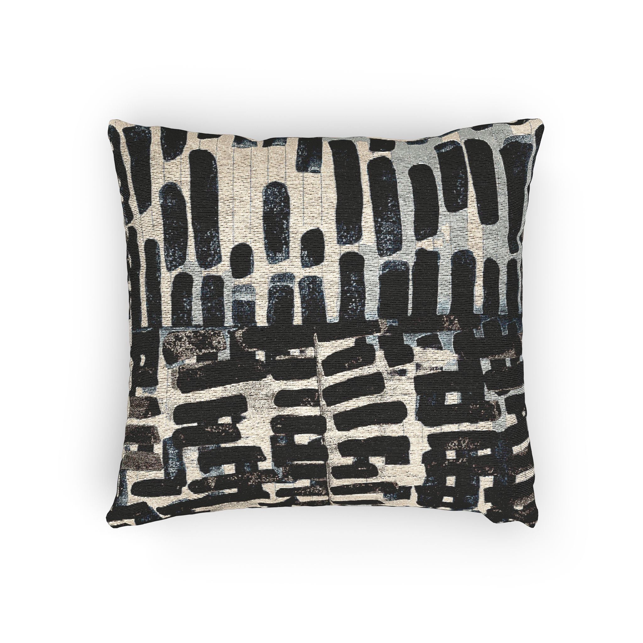 "Only My Notebook Knows How I Feel, My Heart Is On Every Page" Black and White Hand Painted Textile Woven Pillow