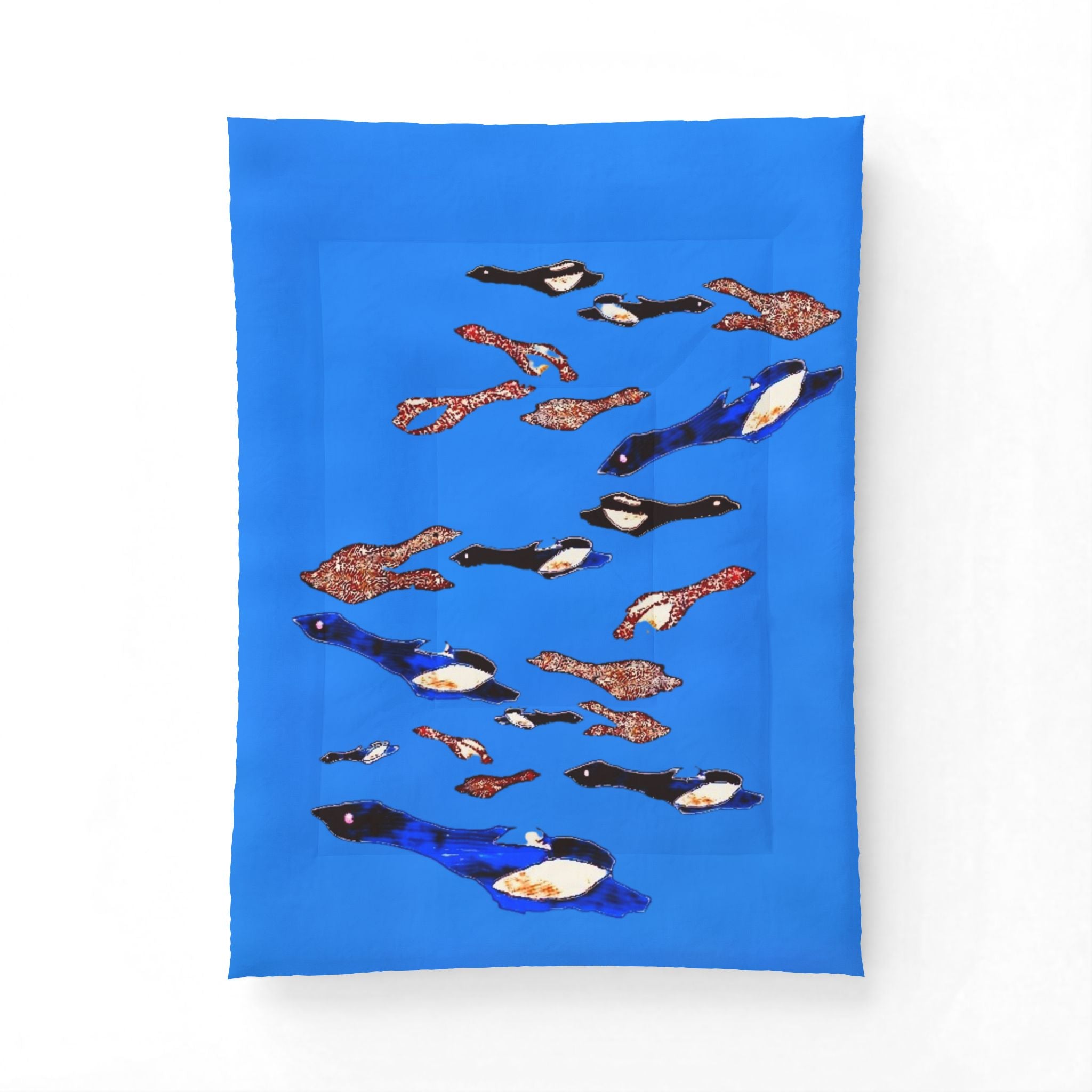 "Fly Me to The Moon" Blue Skies Cerulean Serene Tapestry Cotton Comforter