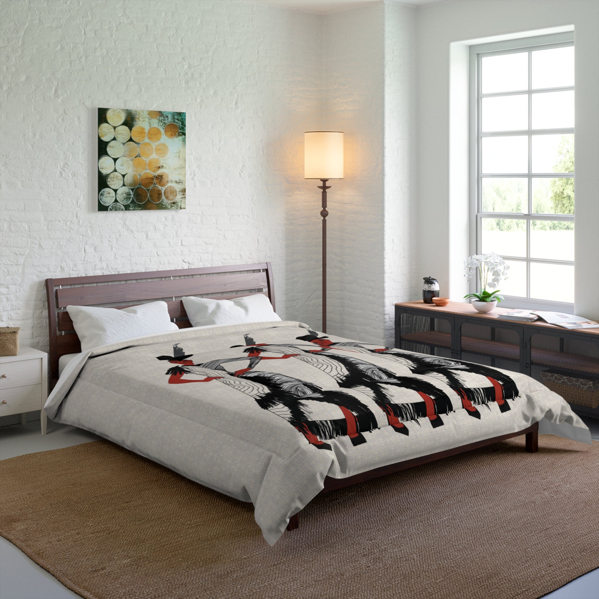 "Fierce Honey" Art Deco Femme Fatale Comforter - Vintage Fashion Illustration Bedding