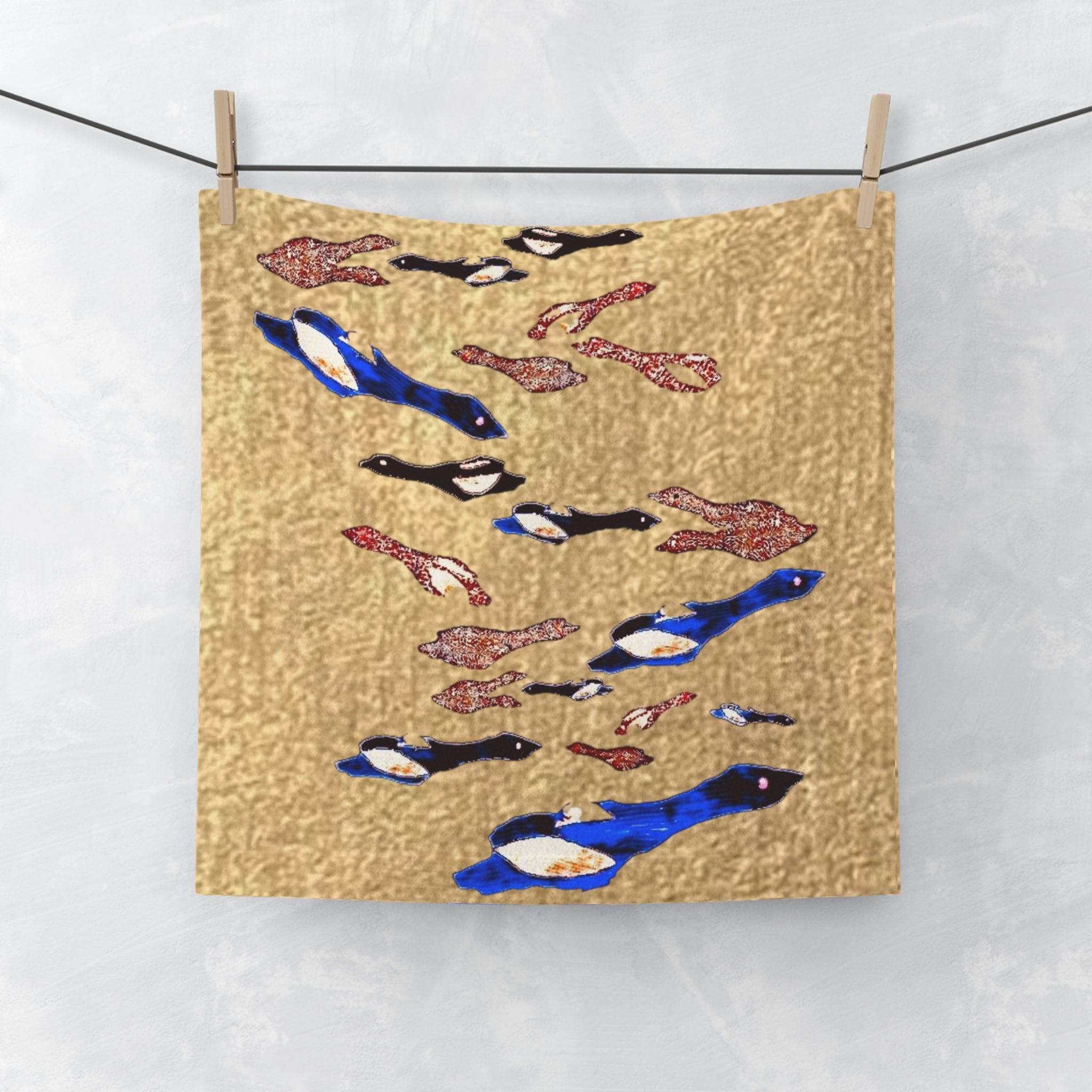 "Fly Me To The Moon" Penguin School Face Towel — Cute Penguin Pattern Microfiber Face Towel