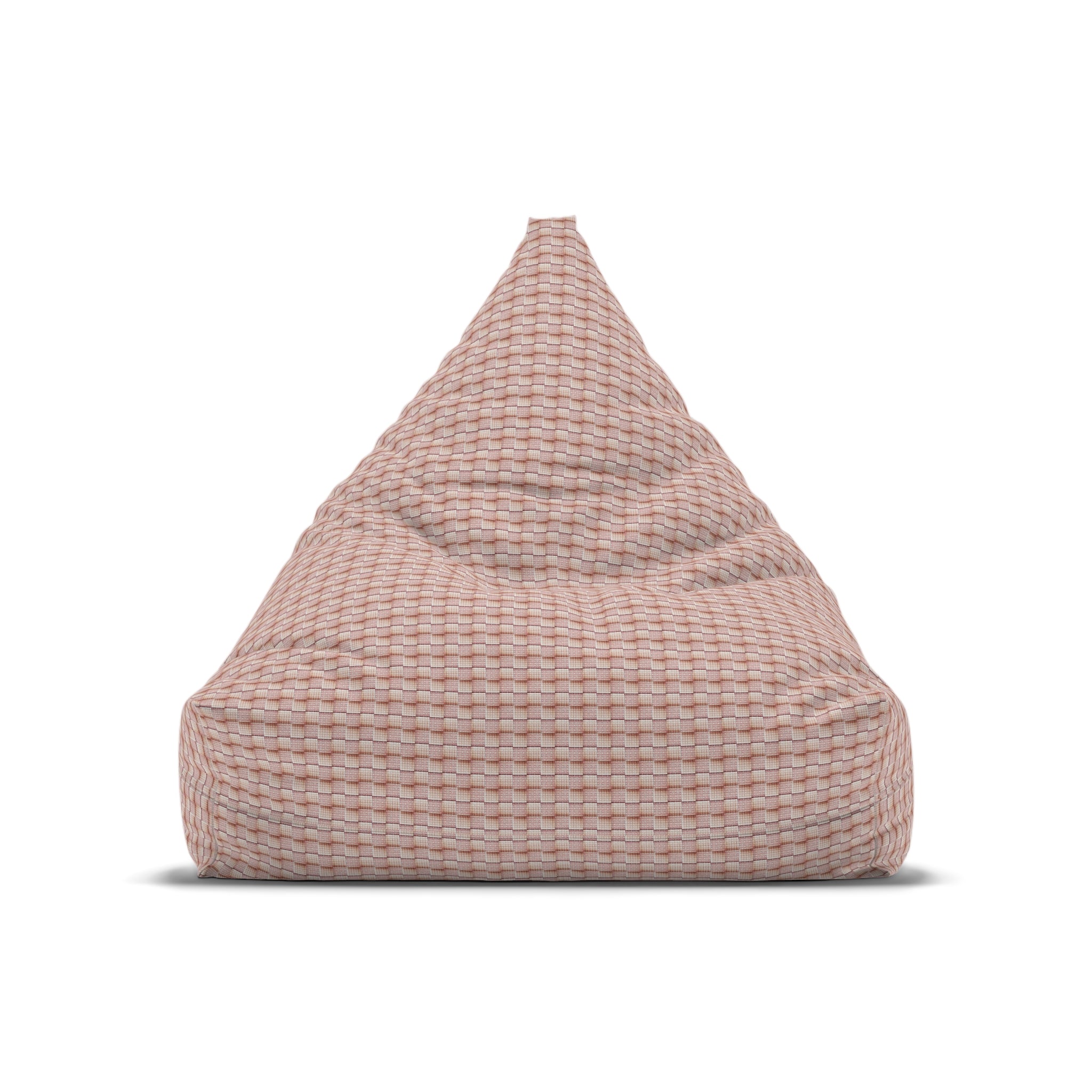 "Grandma Rose" Knitted Pink Blush Bean Bag Cover – Cozy Textured Chair Slipcover