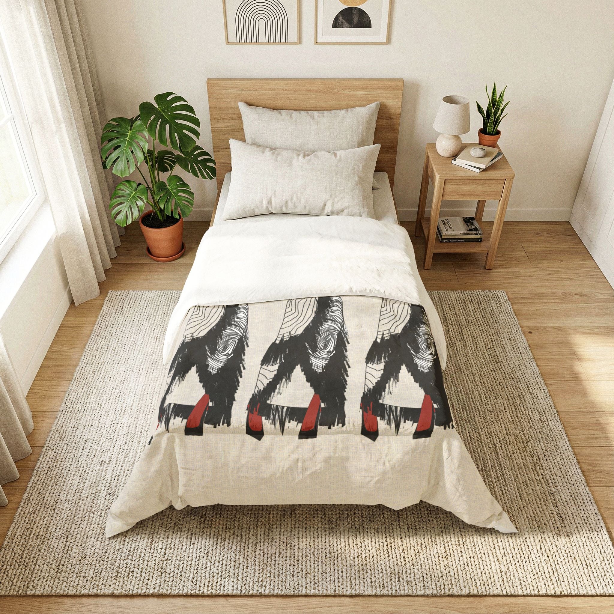 "Fierce Honey" Art Deco Fashion Cotton Comforter – Vintage - Model Design