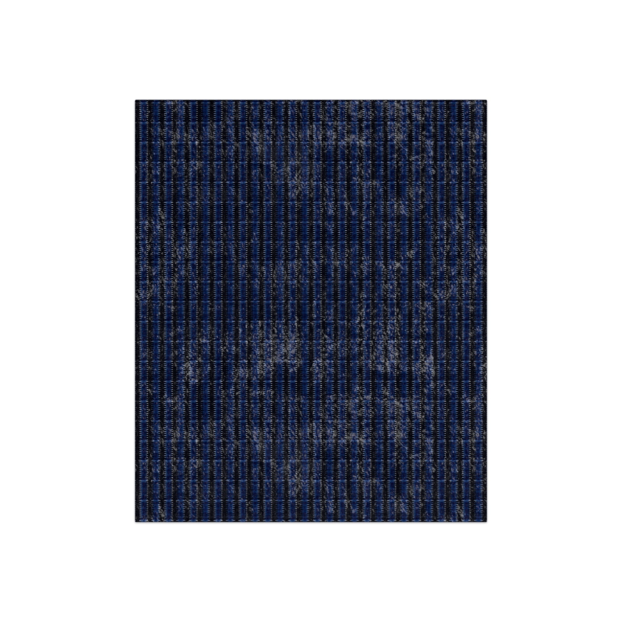 "Mississippi Midnight: Lovely Banjo Blues" Crushed Velvet Blanket — Navy Striped Plush Throw for Cozy Living