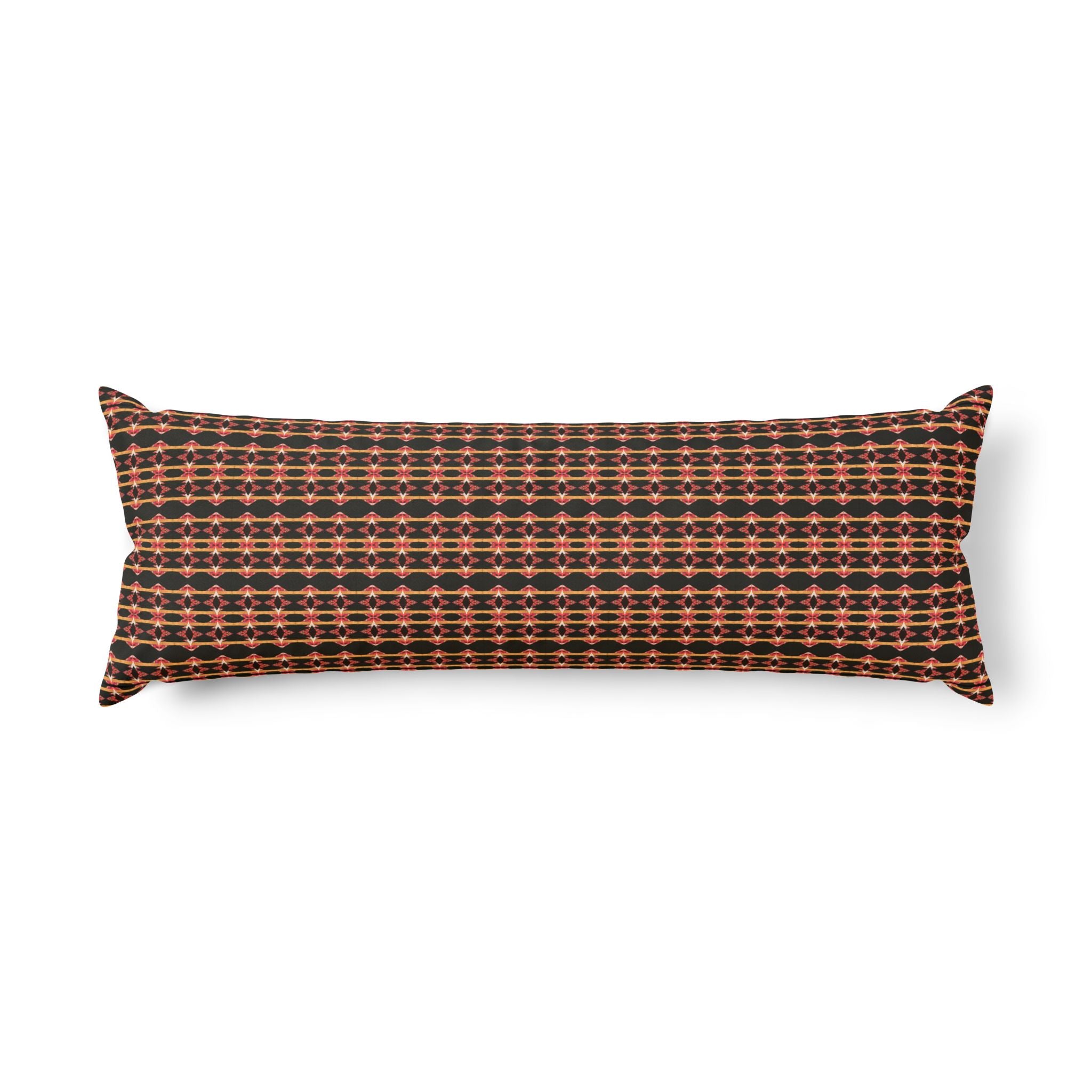 "Native America Now" Autumn Plaid Body Pillow — Cozy Rustic Check Pattern for Living Room & Bedroom