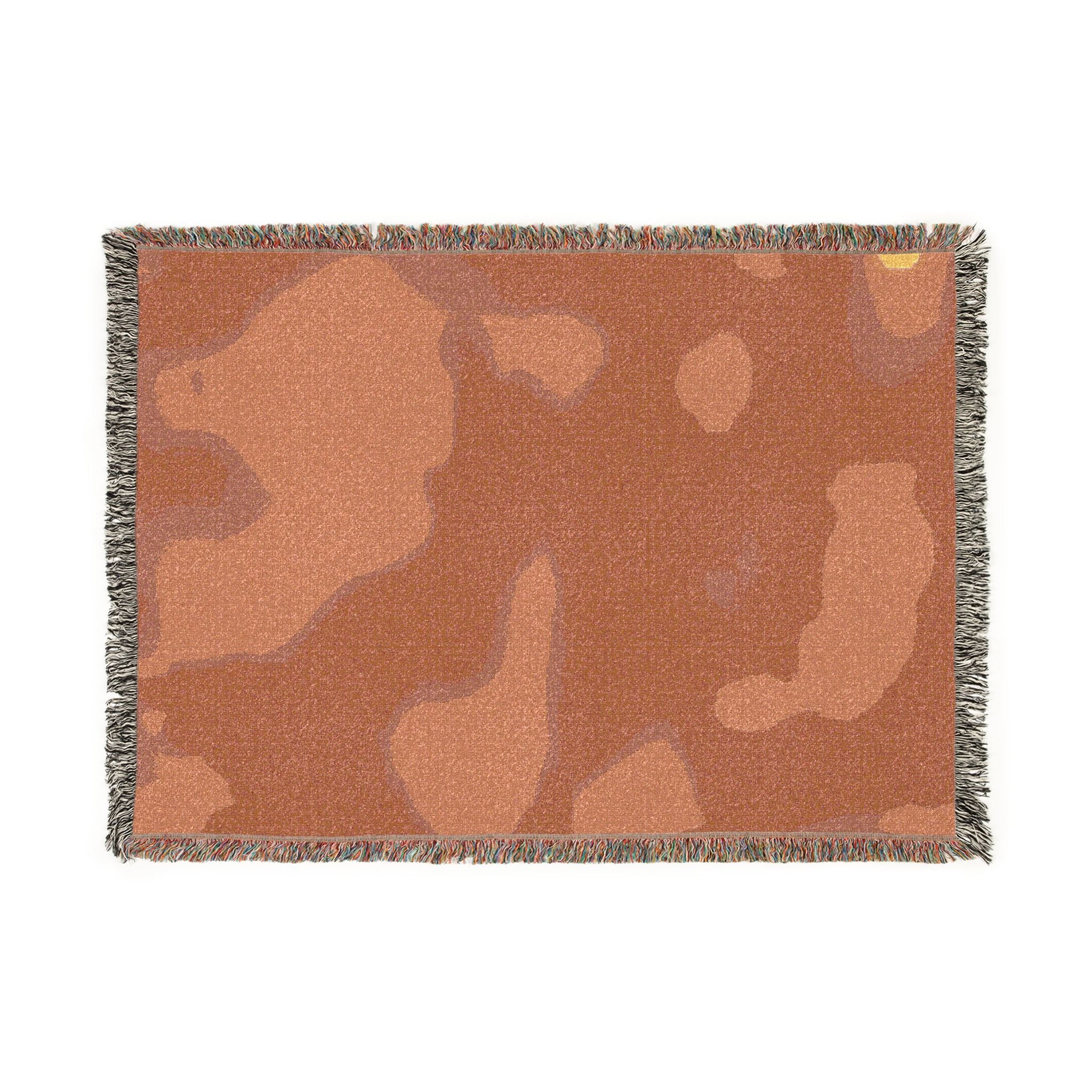 "The Skies Will Break For You, My Friend" Abstract Sunset Woven Blanket — Earth & Ocean Tones Cozy Throw