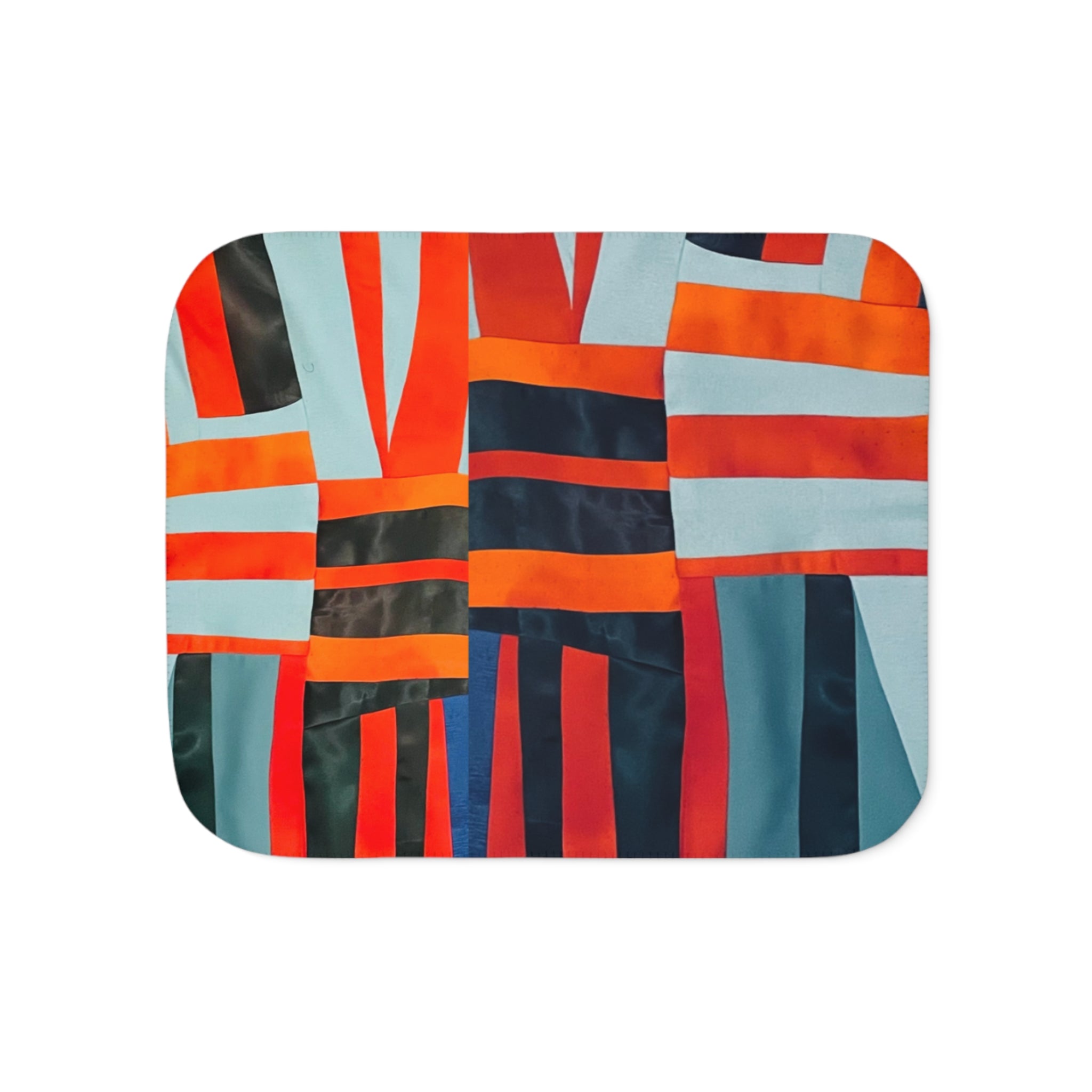 "Samuel" Abstract Stripes Sherpa Blanket – Cozy Colorblock Throw