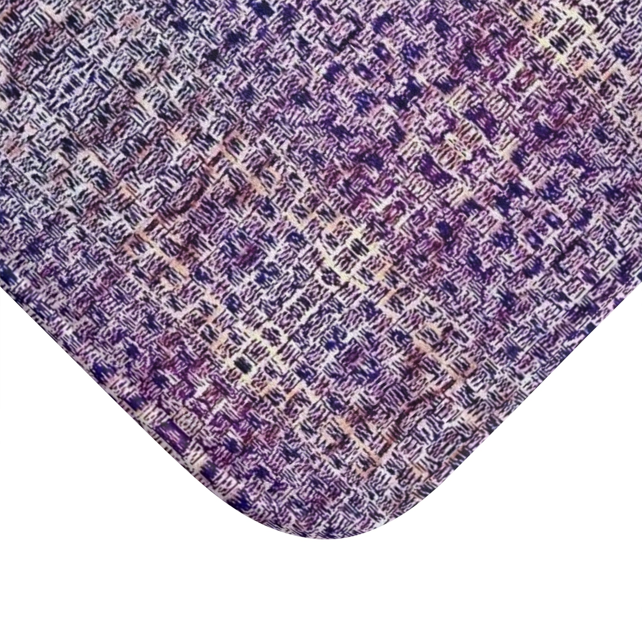 "Pauline, My Love" Purple Woven Texture Bath Mat — Plush Absorbent Non-Slip Bathroom Rug