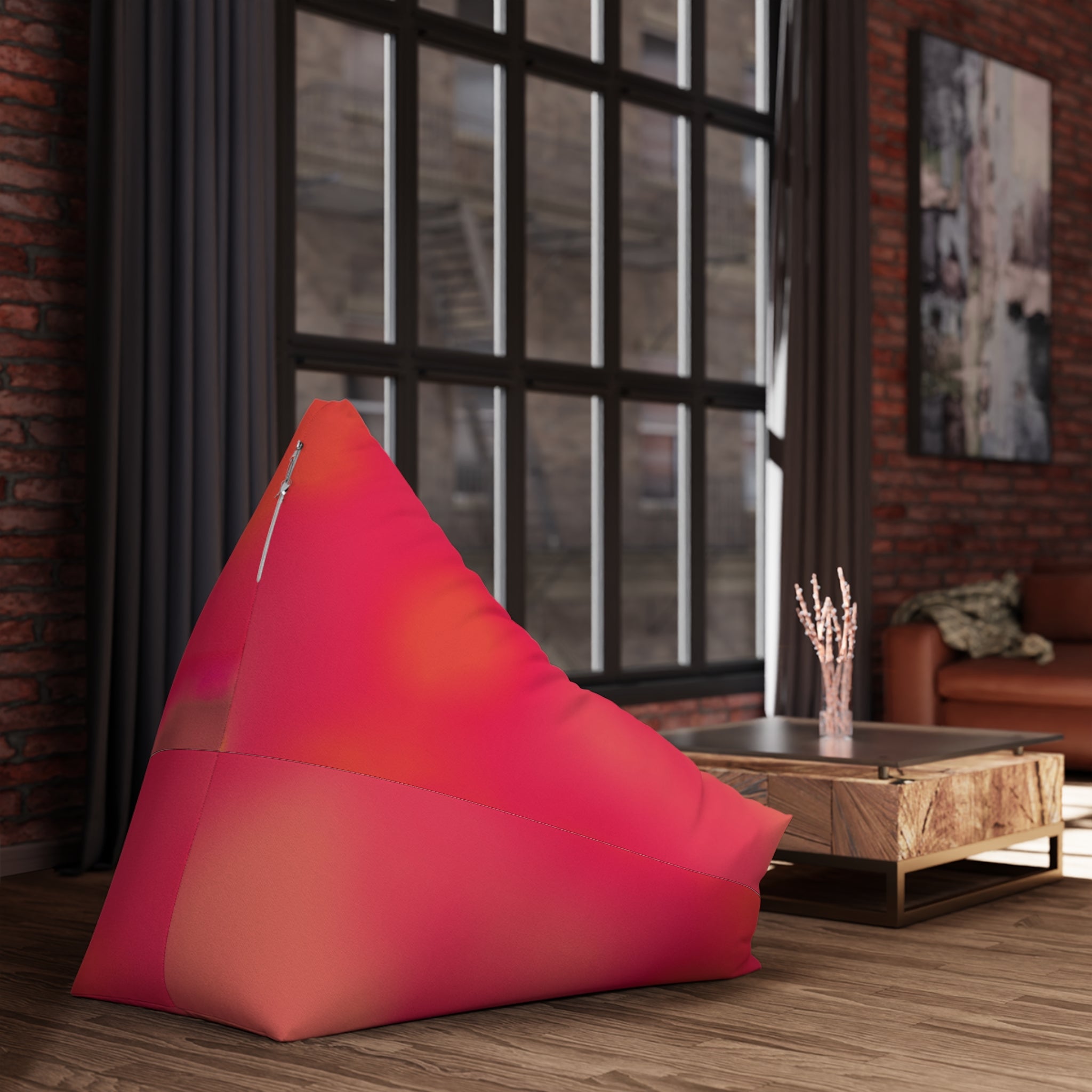 "The Skies Will Break For You, My Friend" Tie-Dye Pink Bean Bag Chair Cover – Bright Gradient Lounge Slipcover