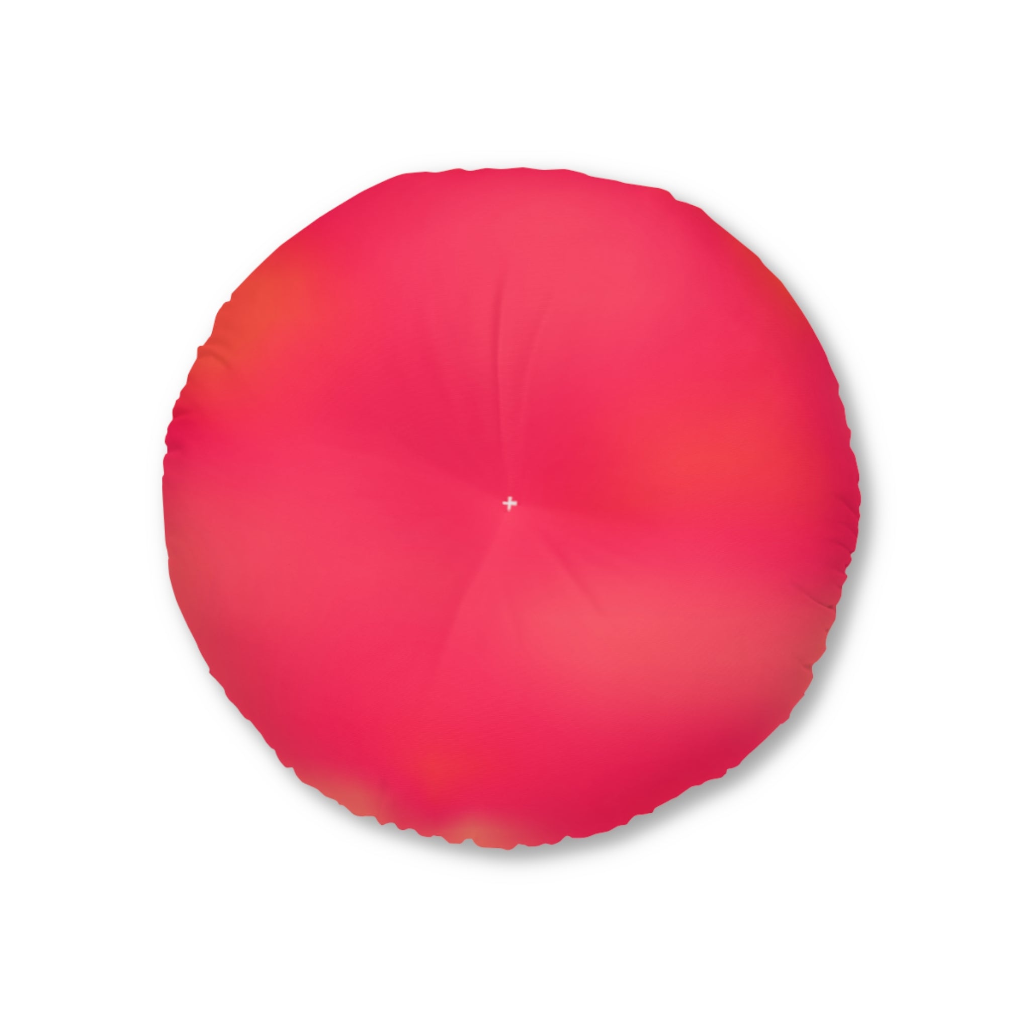 "The Skies Will Break For You, My Friend" Round Tufted Floor Pillow — Gradient Coral Pink Meditation Cushion