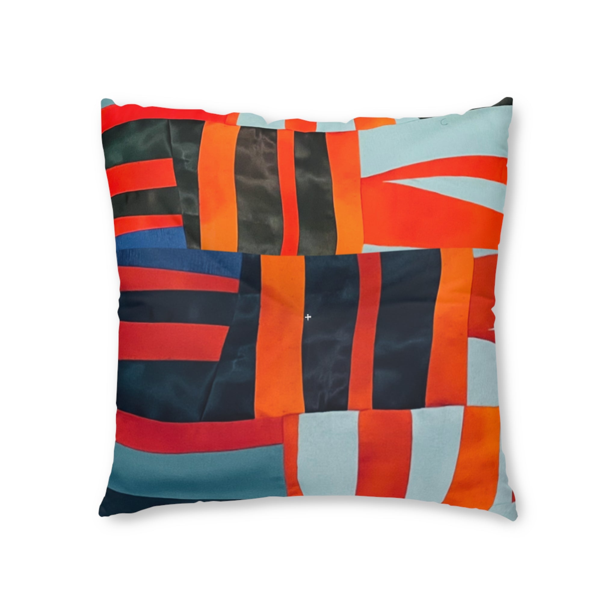 "Samuel" Modern Geometric Tufted Floor Pillow — Bright Abstract Patchwork