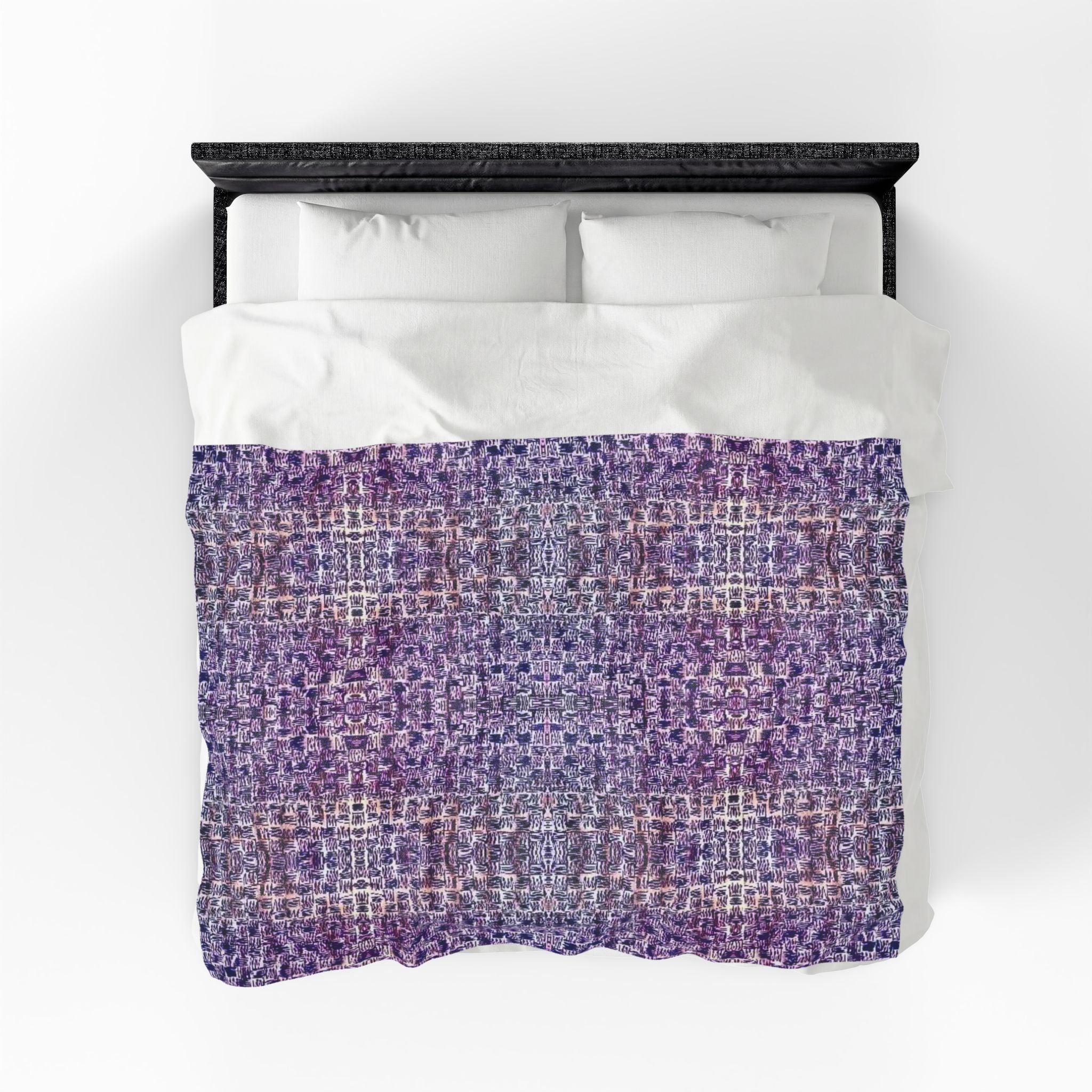 "Pauline, My Love" Velveteen Plush Blanket — Purple Woven Mosaic Throw