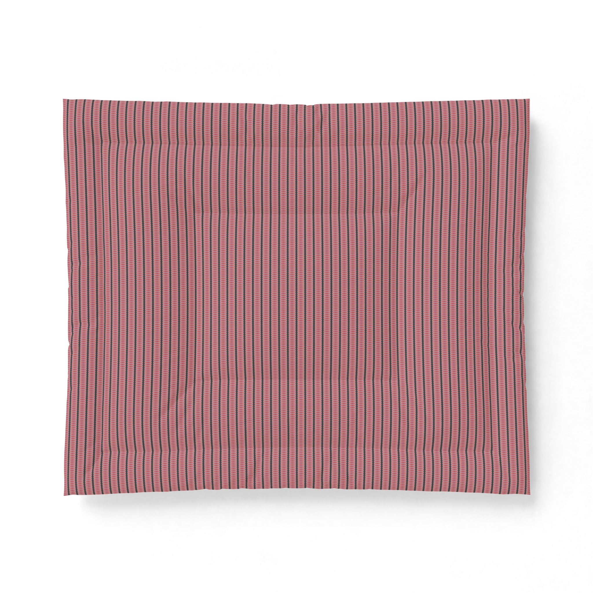 "The Nike of Samothrace" Striped Cotton Comforter — Rose & Charcoal Minimalist Bedding