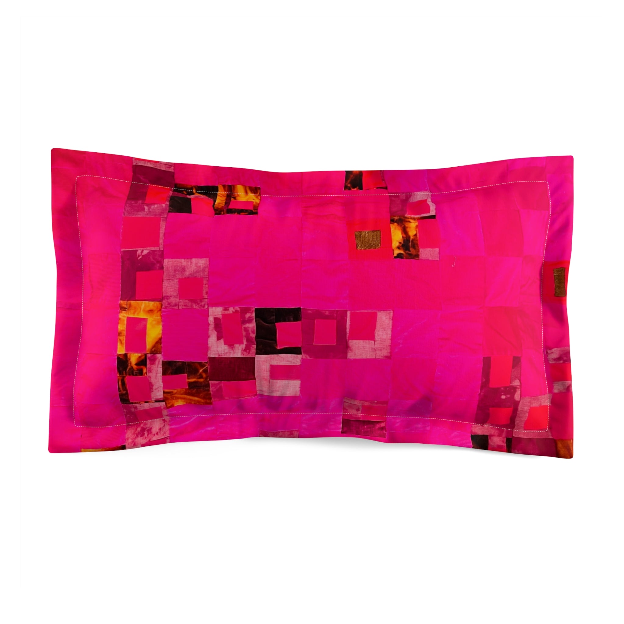 "Lela" Vibrant Microfiber Pillow Sham, Colorful Bedding Accent, Boho Home Decor, Bedroom Redesign, Gift for Her, Modern Quilt Style