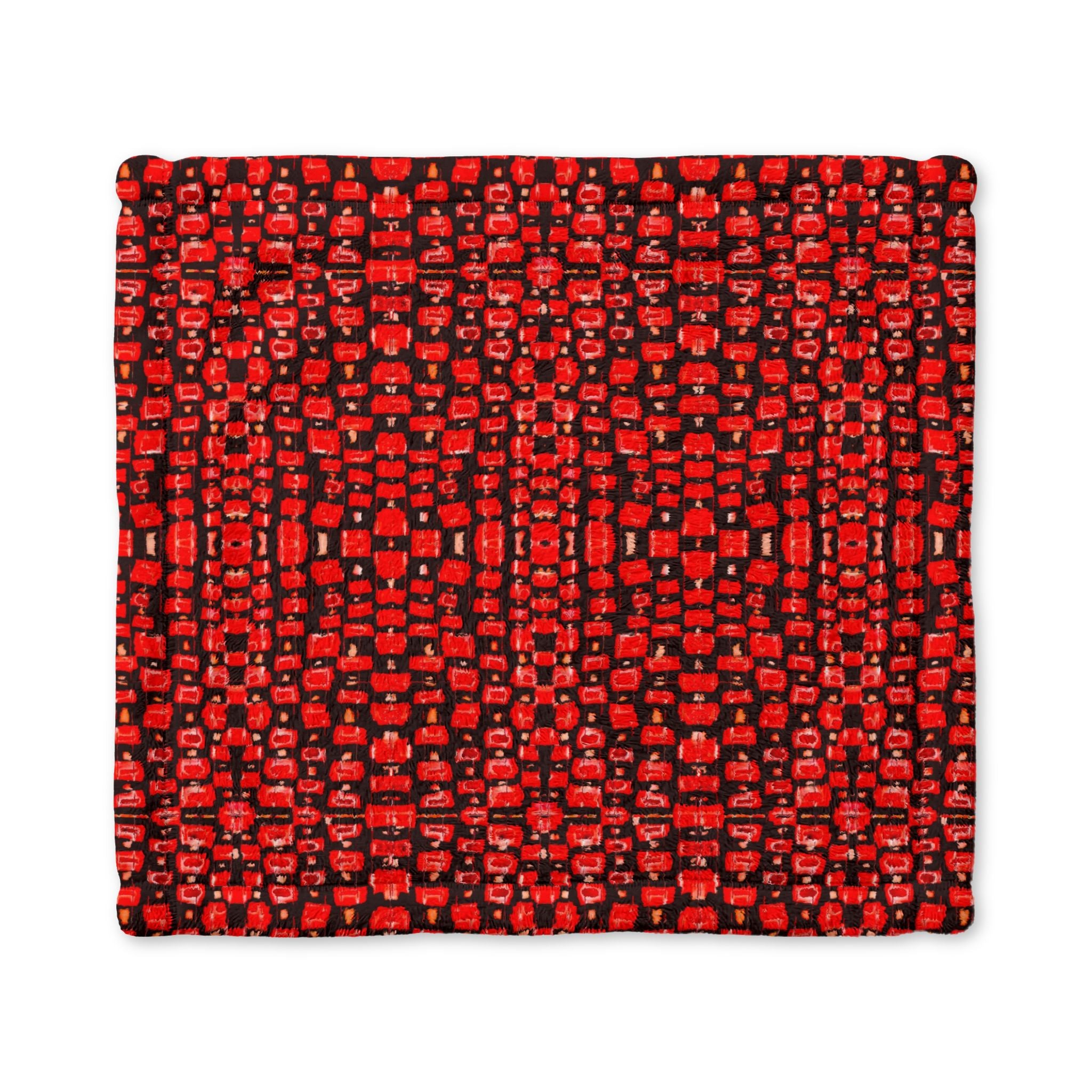 "Japanese Cherry Blossom" Red Cozy Minky Baby Lovey Blanket – Soft Plush Comfort Security Blanket