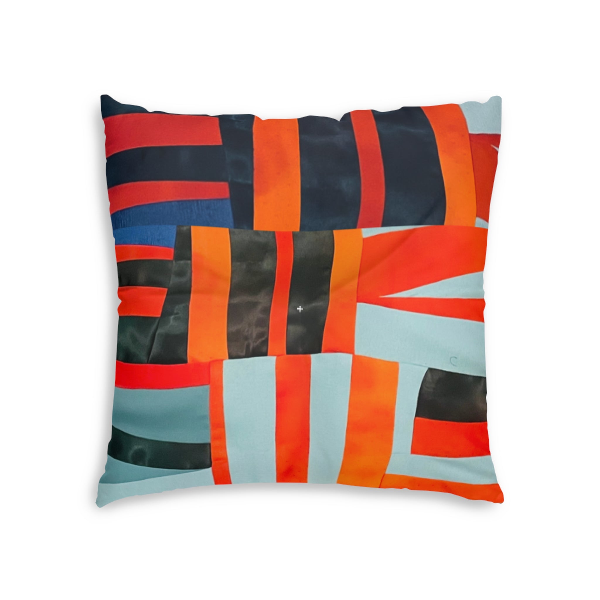 "Samuel" Modern Geometric Tufted Floor Pillow — Bright Abstract Patchwork