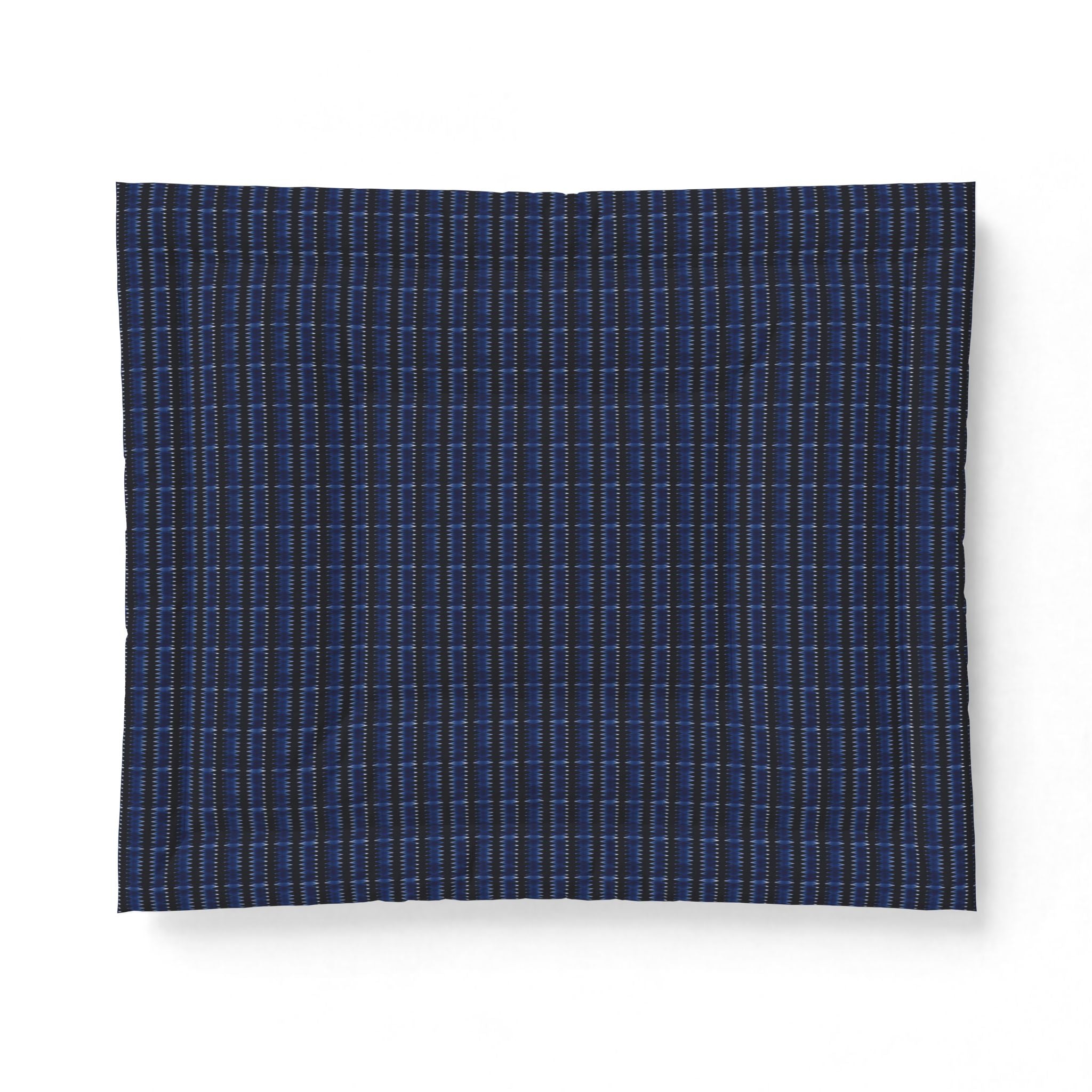 "Mississippi Midnight: Lovely Banjo Blues" Navy Plaid Cotton Comforter - Lightweight Bed Blanket