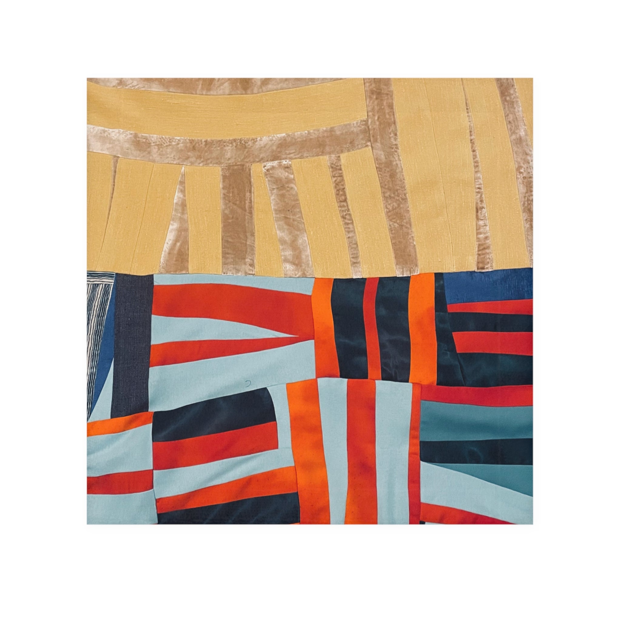 "Hannah and Samuel" Abstract Geometric Face Towel — Modern Color Block Bath Accessory