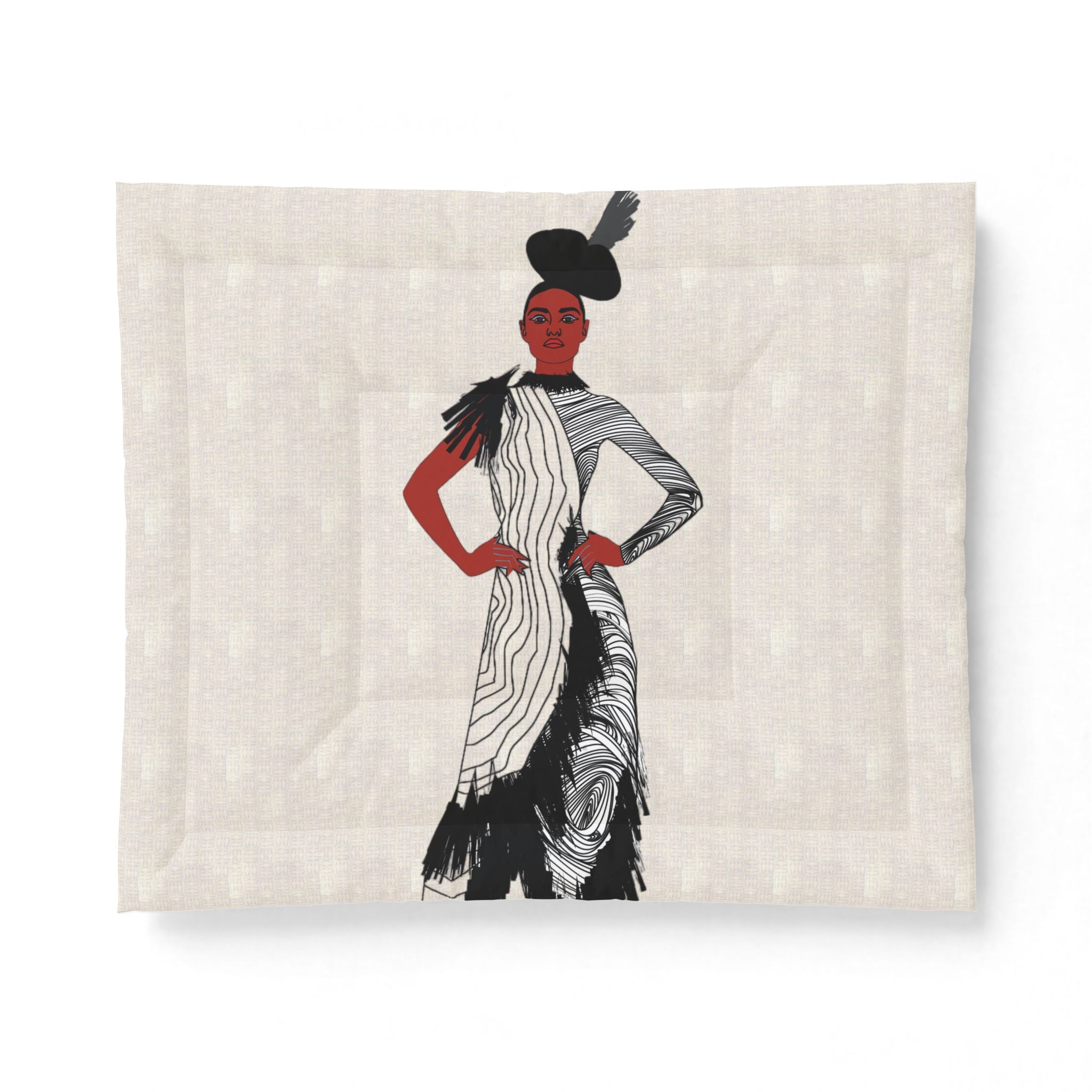 "Fierce Honey" Art Deco Fashion Cotton Comforter – Vintage - Model Design