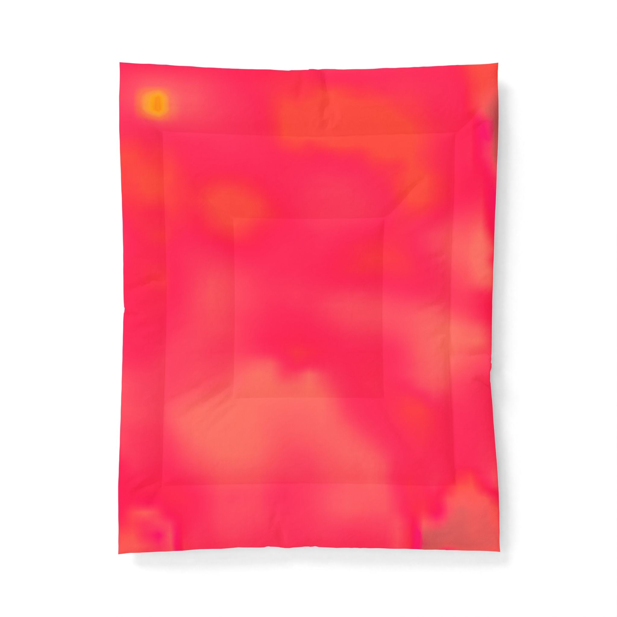 "The Skies Will Break For You, My Friend" Cotton Comforter — Coral Ombre Cotton Comforter (Bright Red to Peach Gradient)