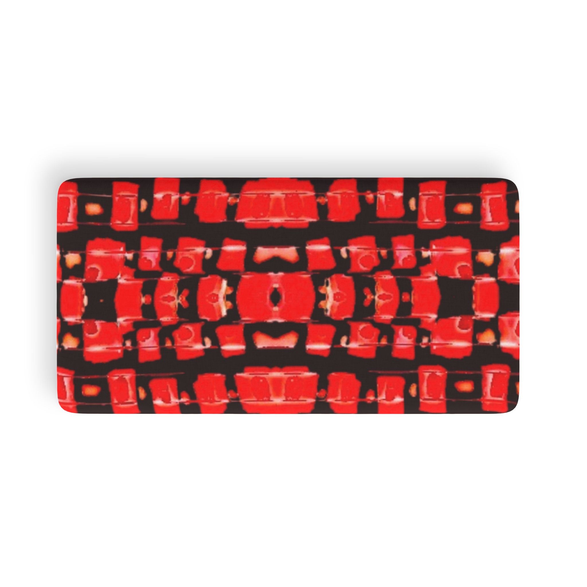 "Japanese Cherry Blossom" Red Geometric Kaleidoscope Fitted Sheet — Bold Abstract AOP Bed Linen