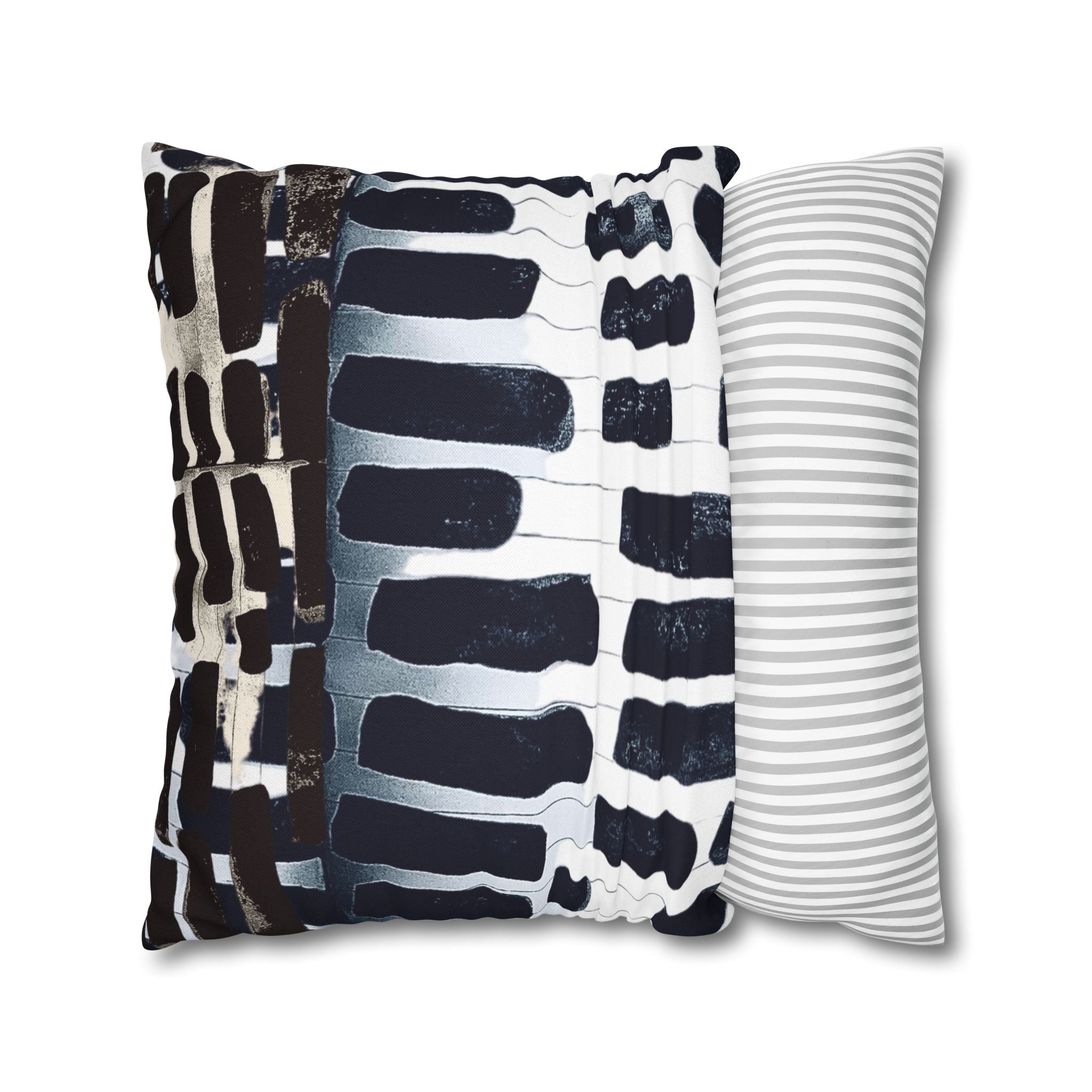 "Only My Notebook Knows How I Feel, My Heart Is On Every Page" Abstract Ink on Notebook Paper Brushstroke Pillowcase — Modern Black & White Decorative Throw Pillow Cover