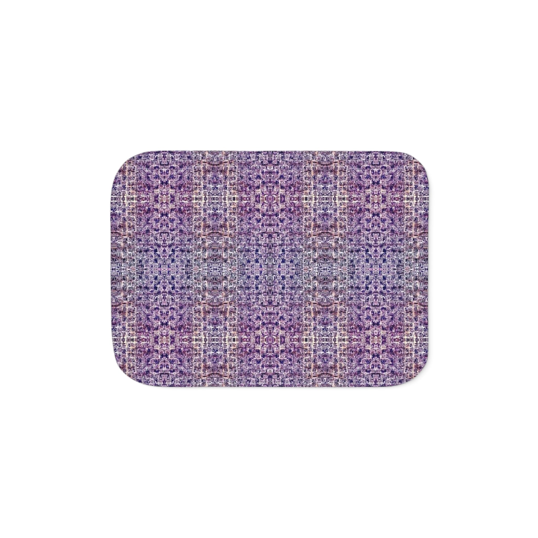 "Pauline, My Love" Purple Plaid Sherpa Blanket – Cozy Reversible Throw for Home, Couch & Gifts