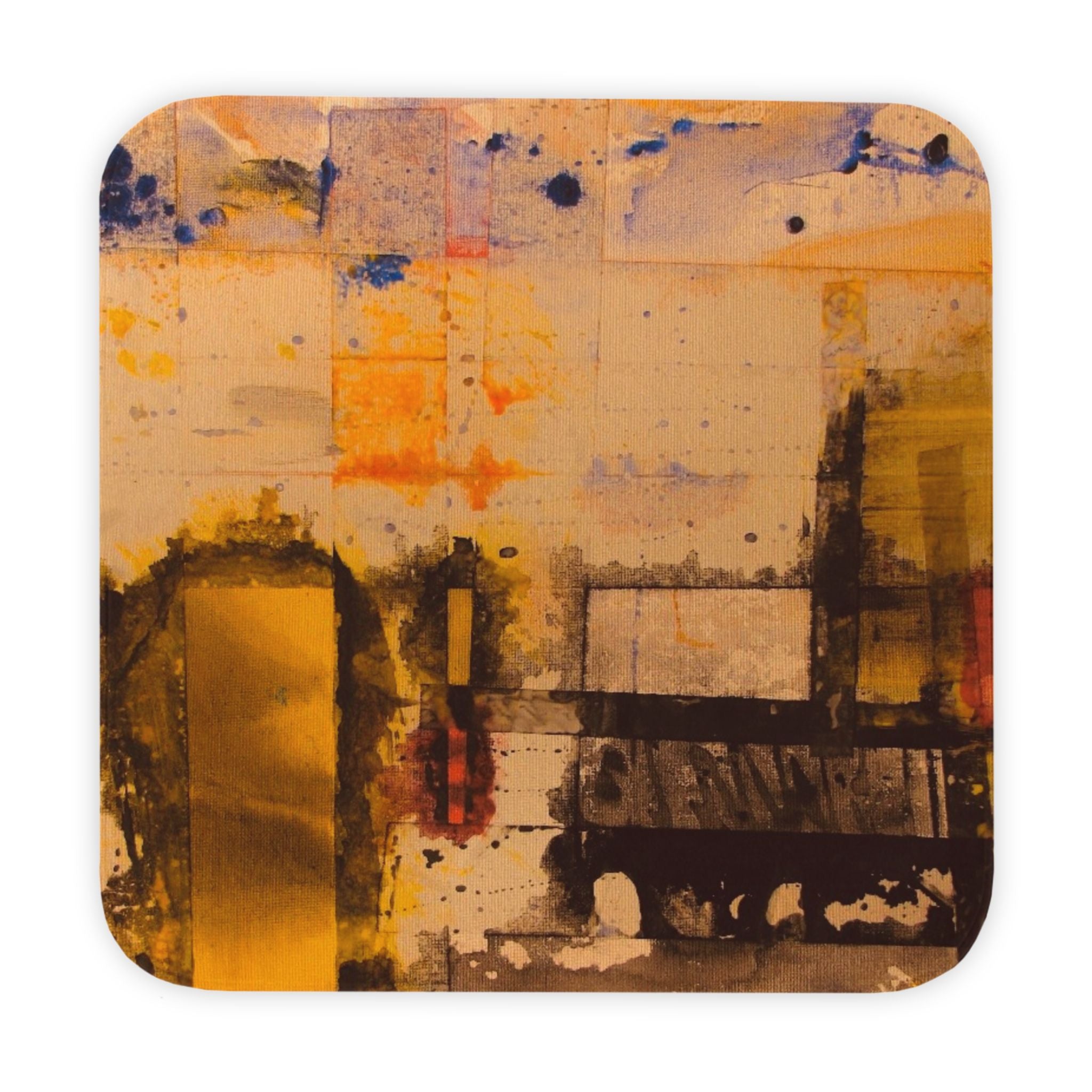 "Dance in the Rain" Abstract Golden City Hooded Baby Towel — Soft Hooded Infant Bath Wrap