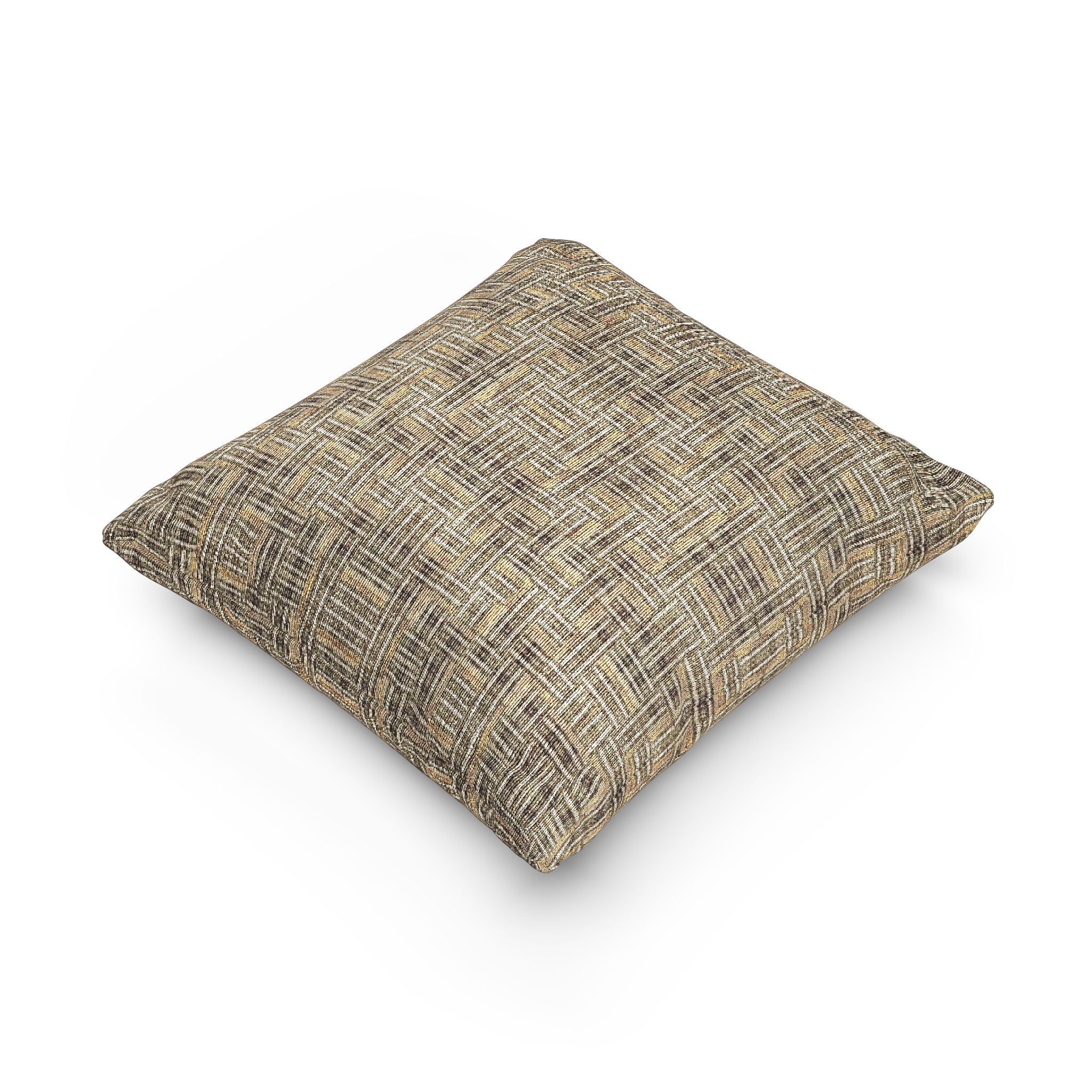"All Things Fall Apart" Woven Texture Throw Pillow — Neutral Basketweave Decorative Pillow