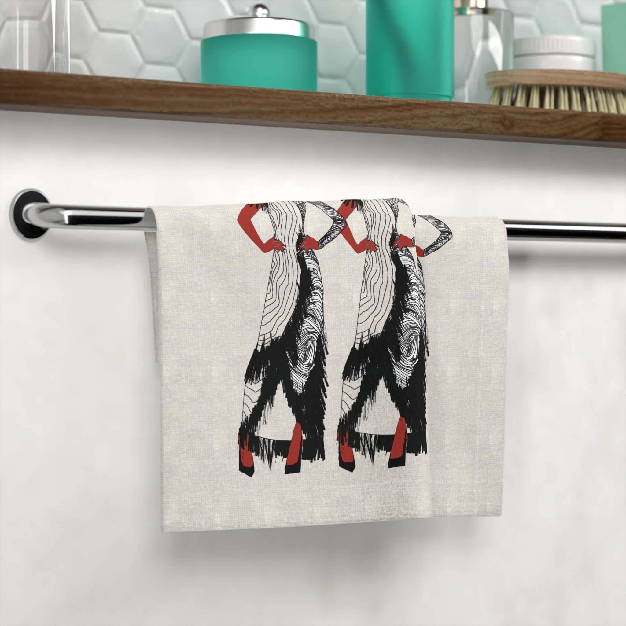 "Fierce Honey" Illustrated Black Woman Face Towel – Fashion Portrait Hand Towel