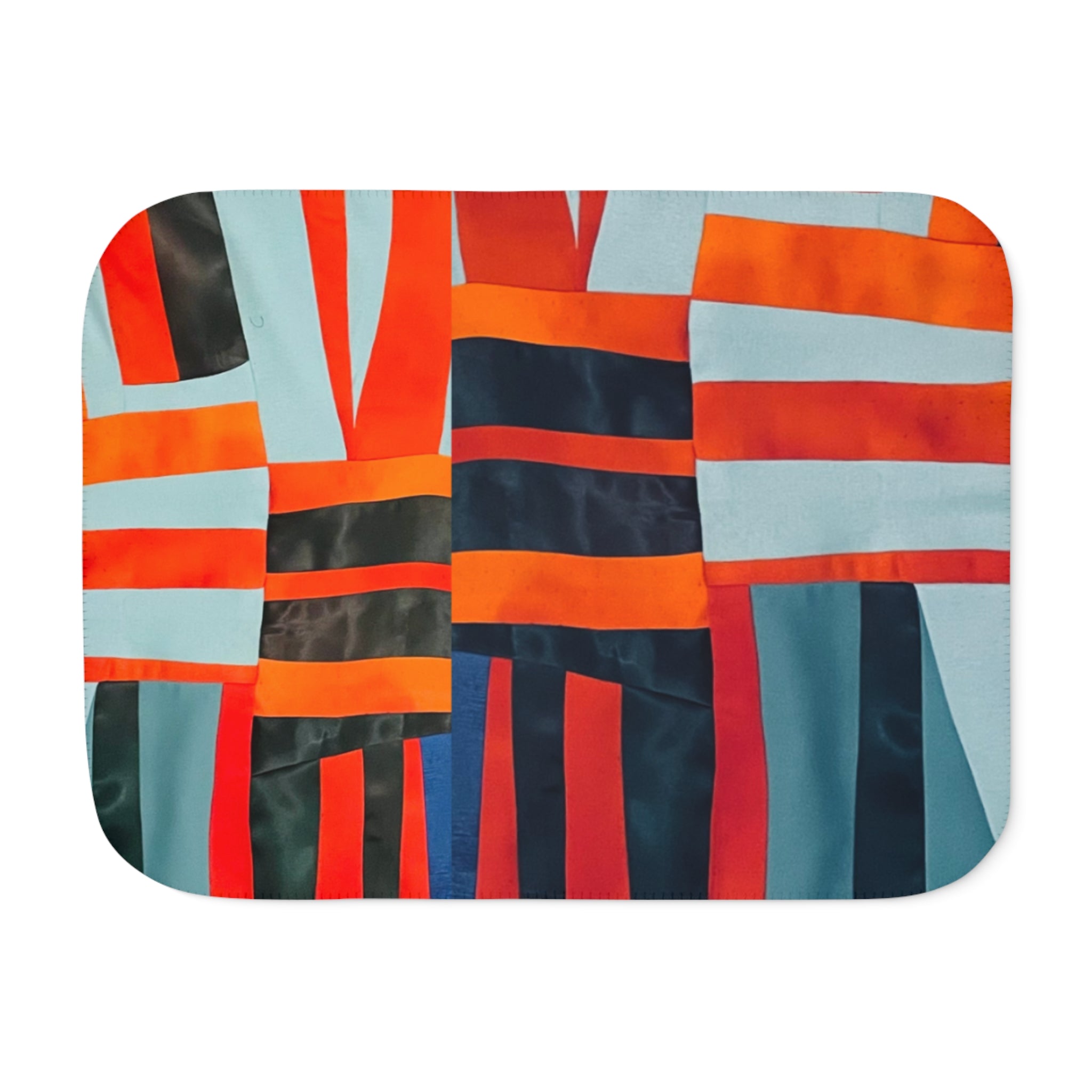 "Samuel" Abstract Stripes Sherpa Blanket – Cozy Colorblock Throw